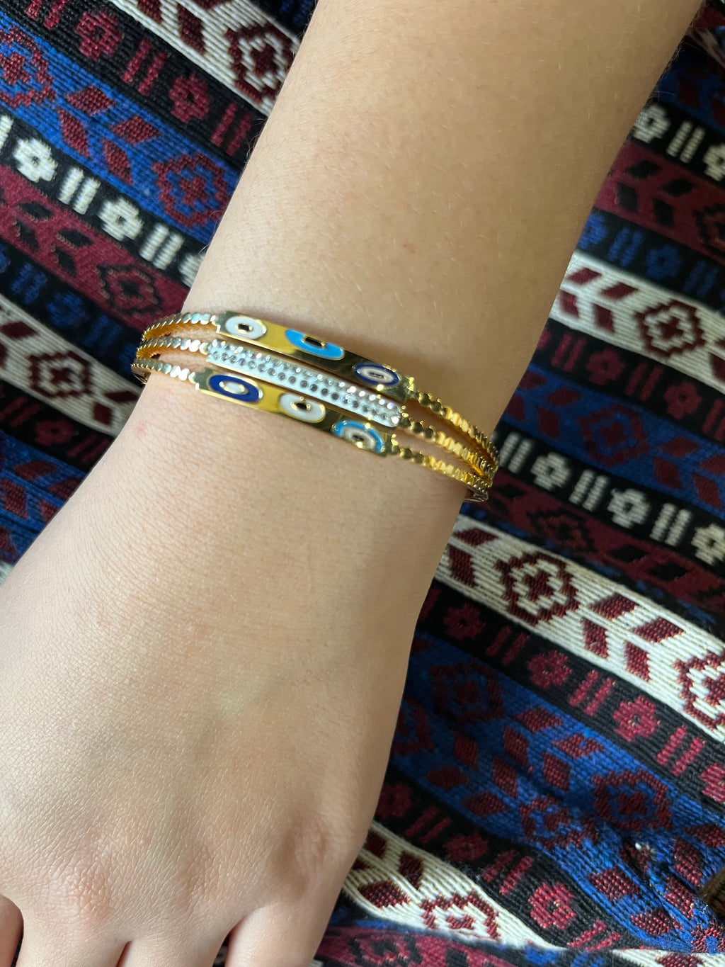 Stainless Steel Evil Eye Bracelet - SCBR6N07 - BUJIX