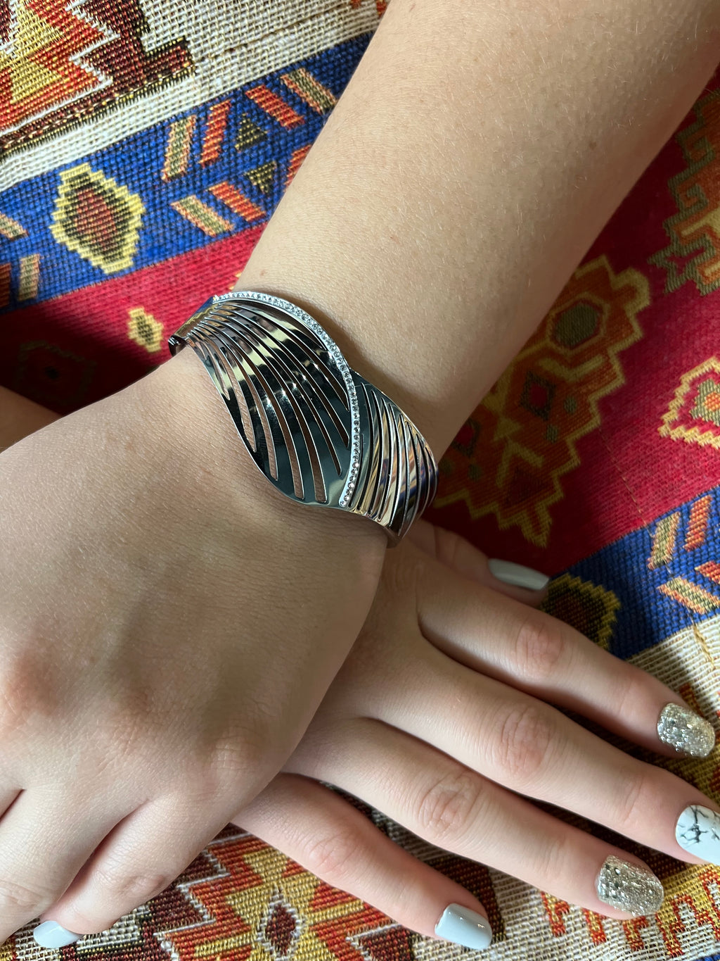 Stainless Steel Bangle Boho Bracelet - SCBR6N10 - BUJIX