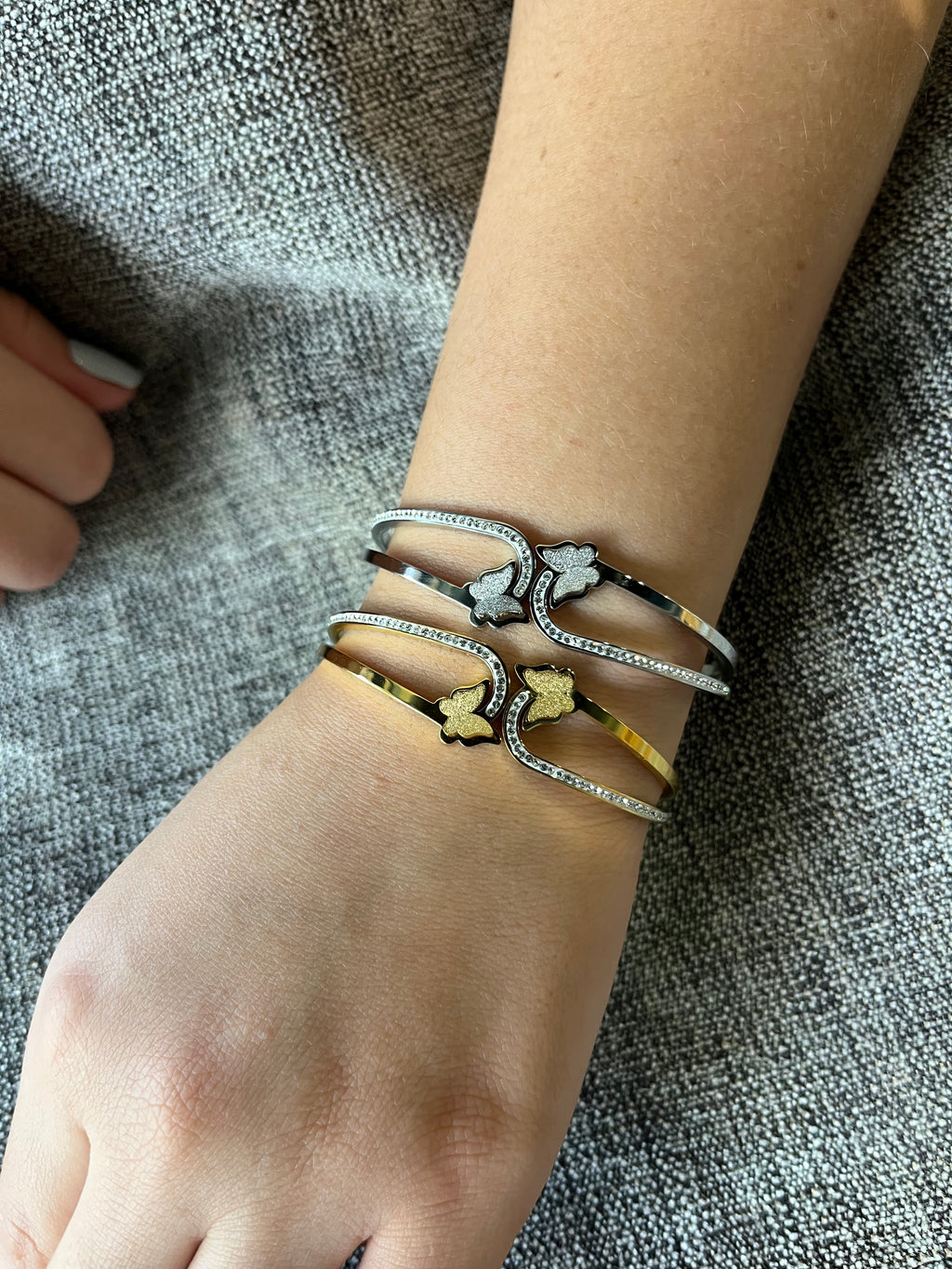 Stainless Steel Butterfly Bracelet - SCBR7N02 - BUJIX