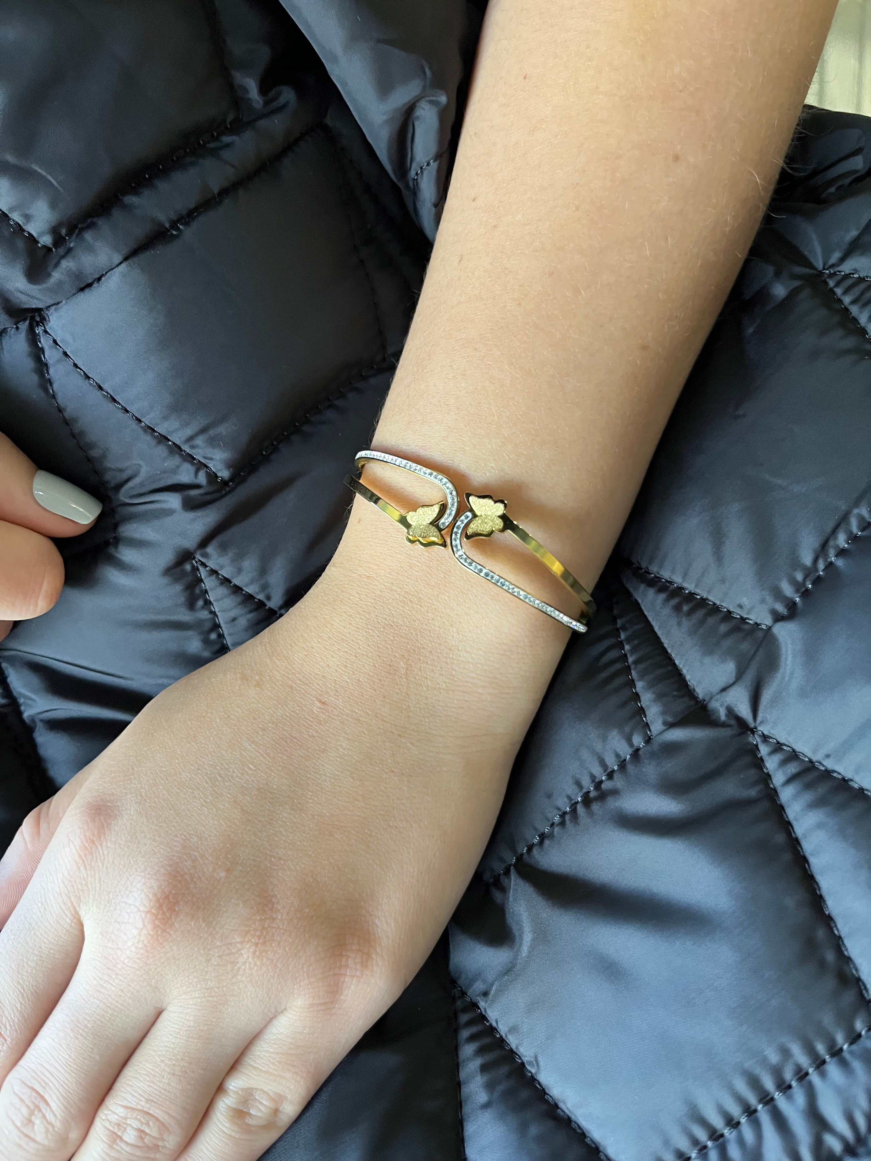 Stainless Steel Butterfly Bracelet - SCBR7N02 - BUJIX