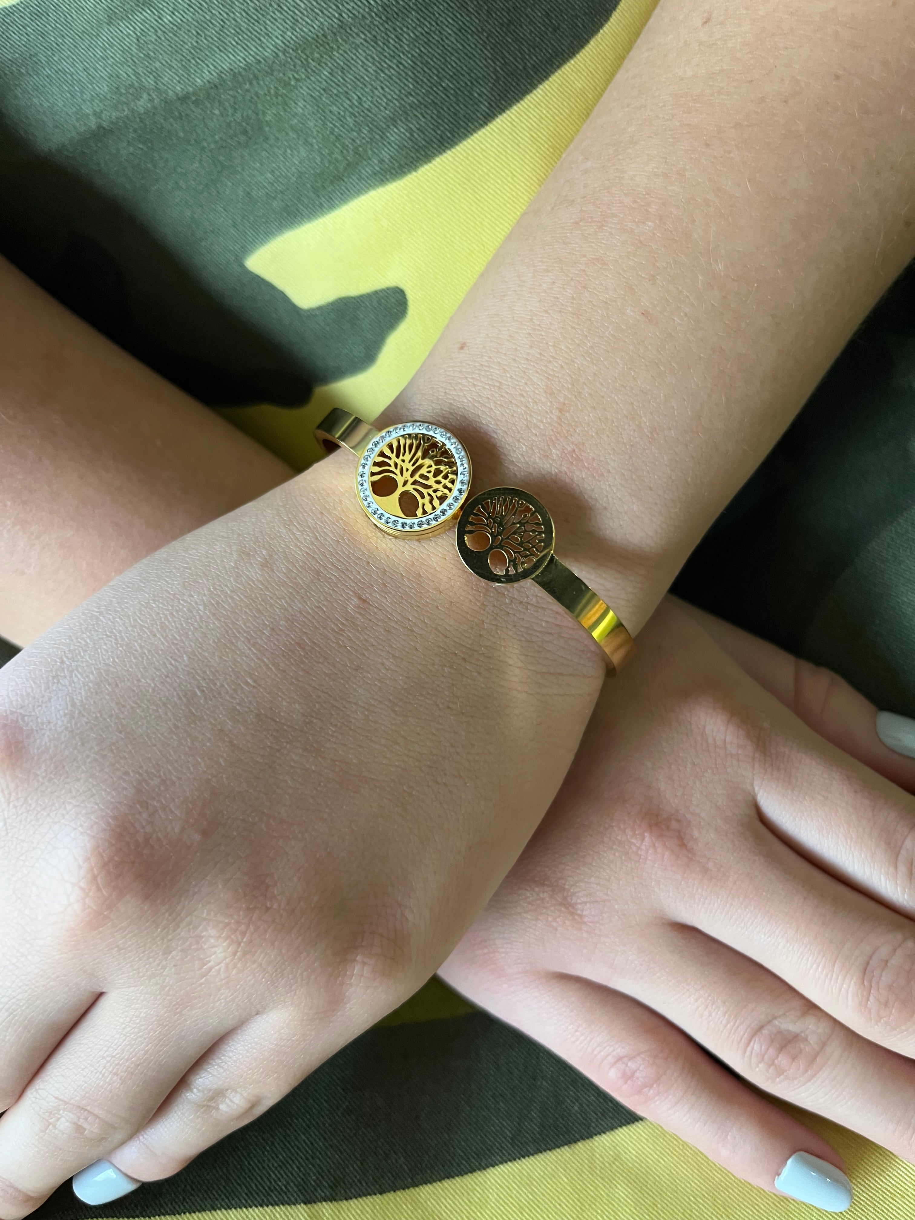 Stainless Steel Tree of Life Bracelet - SCBR7N03 - BUJIX