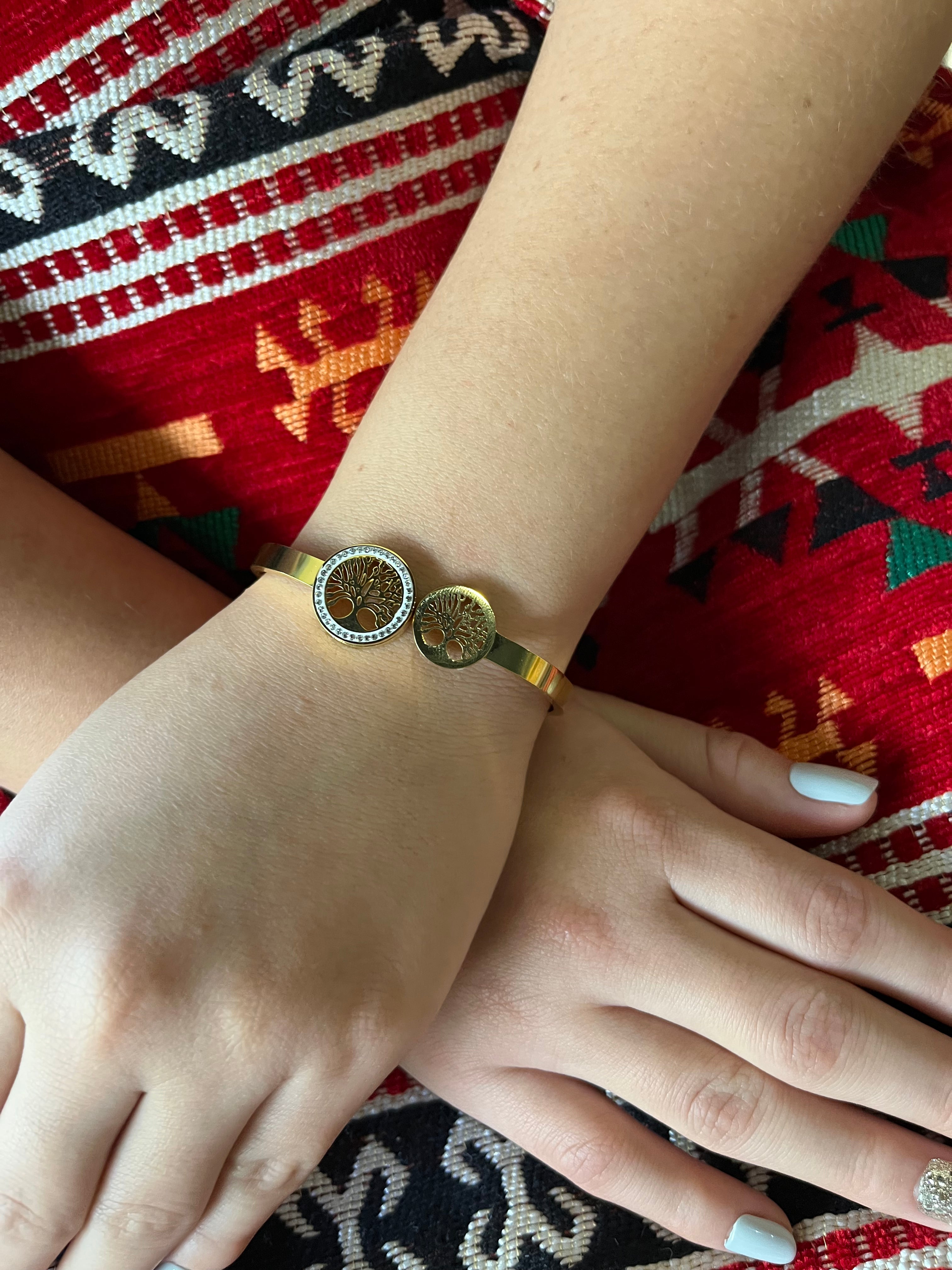 Stainless Steel Tree of Life Bracelet - SCBR7N03 - BUJIX