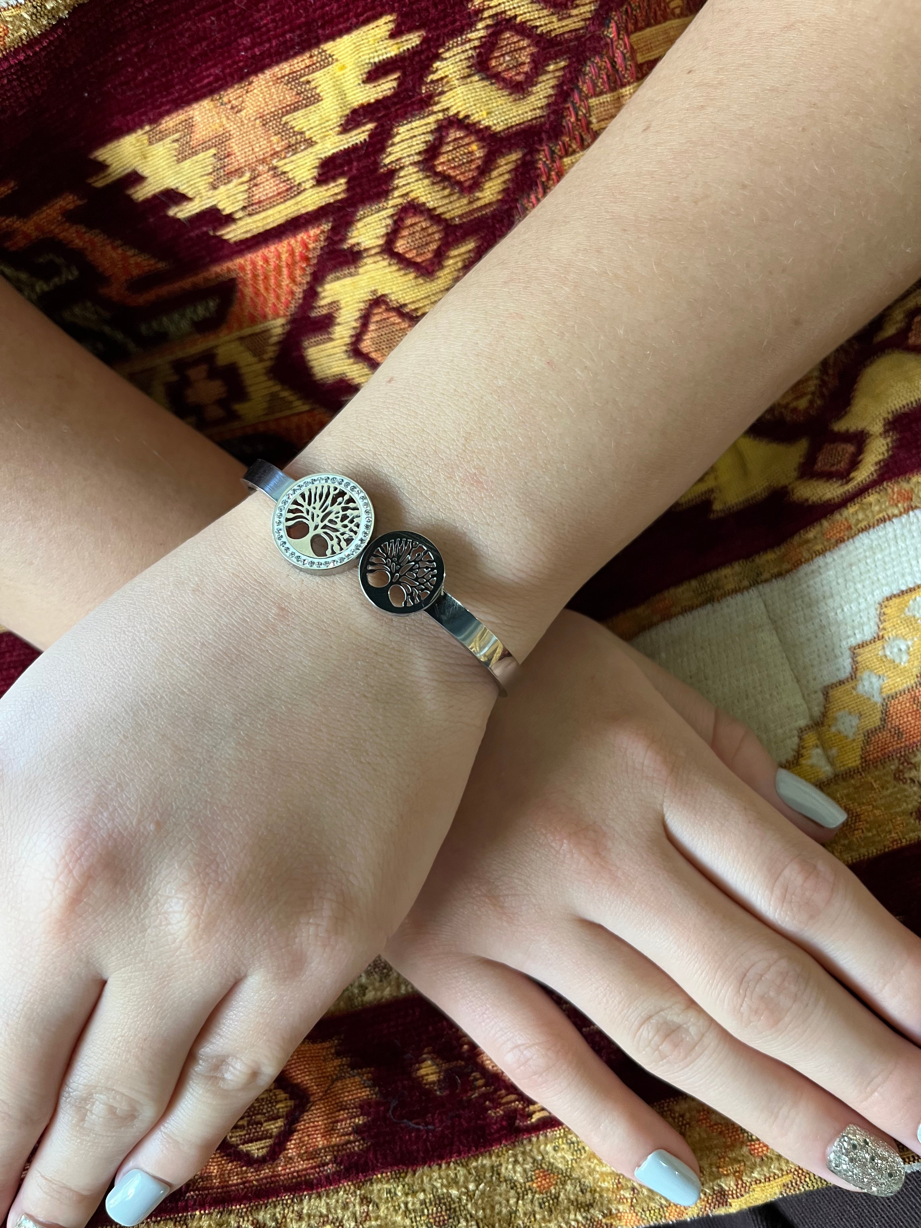 Stainless Steel Tree of Life Bracelet - SCBR7N03 - BUJIX