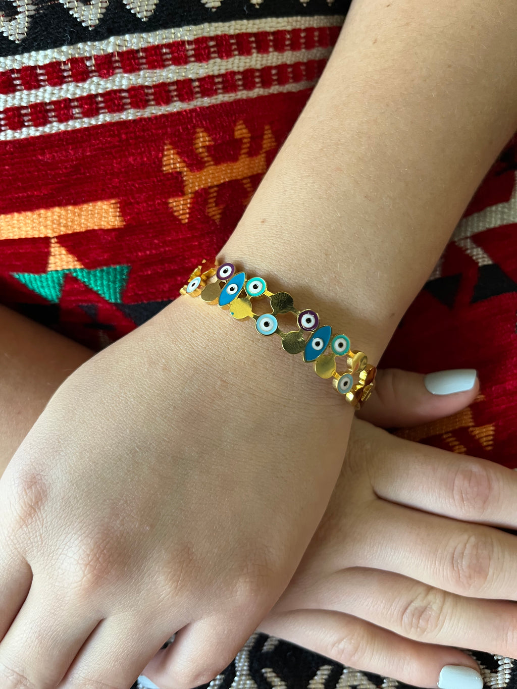 Stainless Steel Evil Eye Bracelet - SCBR7N09 - BUJIX