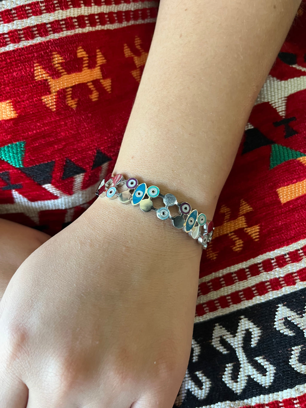 Stainless Steel Evil Eye Bracelet - SCBR7N09 - BUJIX