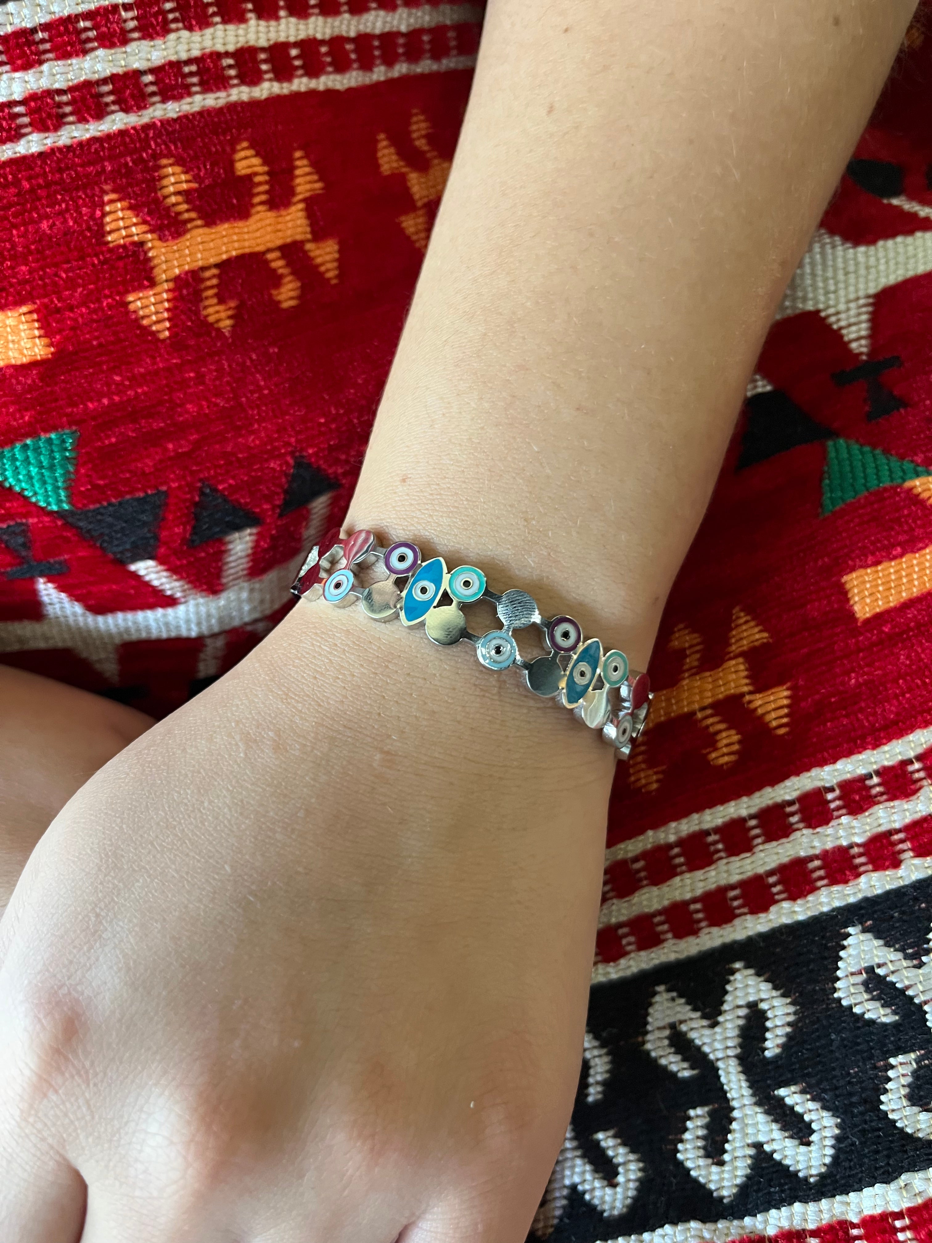 Stainless Steel Evil Eye Bracelet - SCBR7N09 - BUJIX