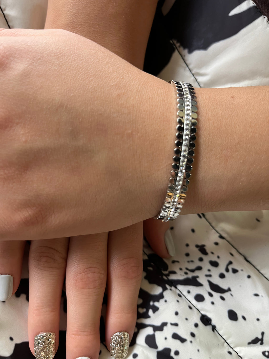 Stainless Steel Paved Zircon Bracelet - SCBR8N17 - BUJIX