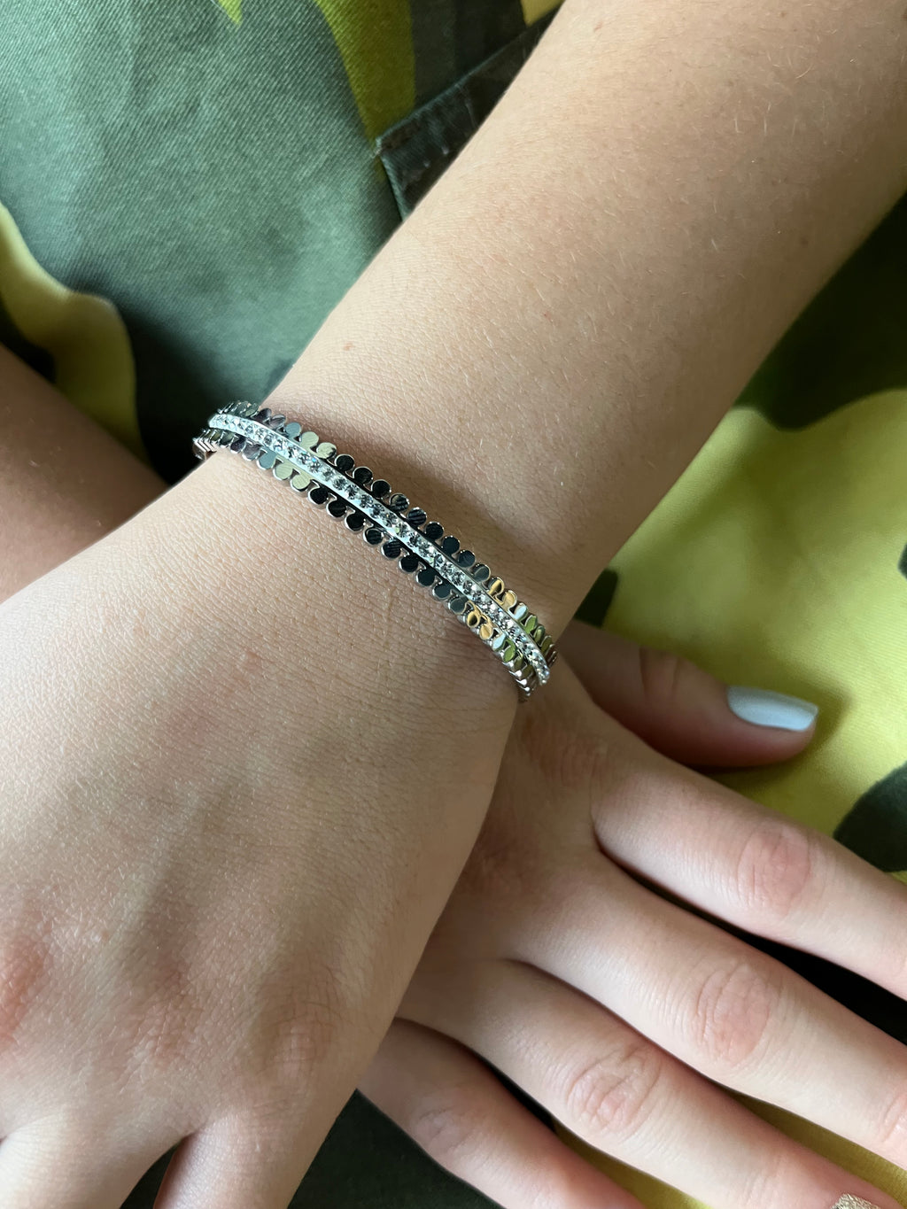 Stainless Steel Paved Zircon Bracelet - SCBR8N17 - BUJIX