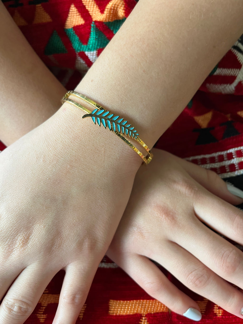 Stainless Steel Turquoise Branch Bracelet - SCBR8N19 - BUJIX