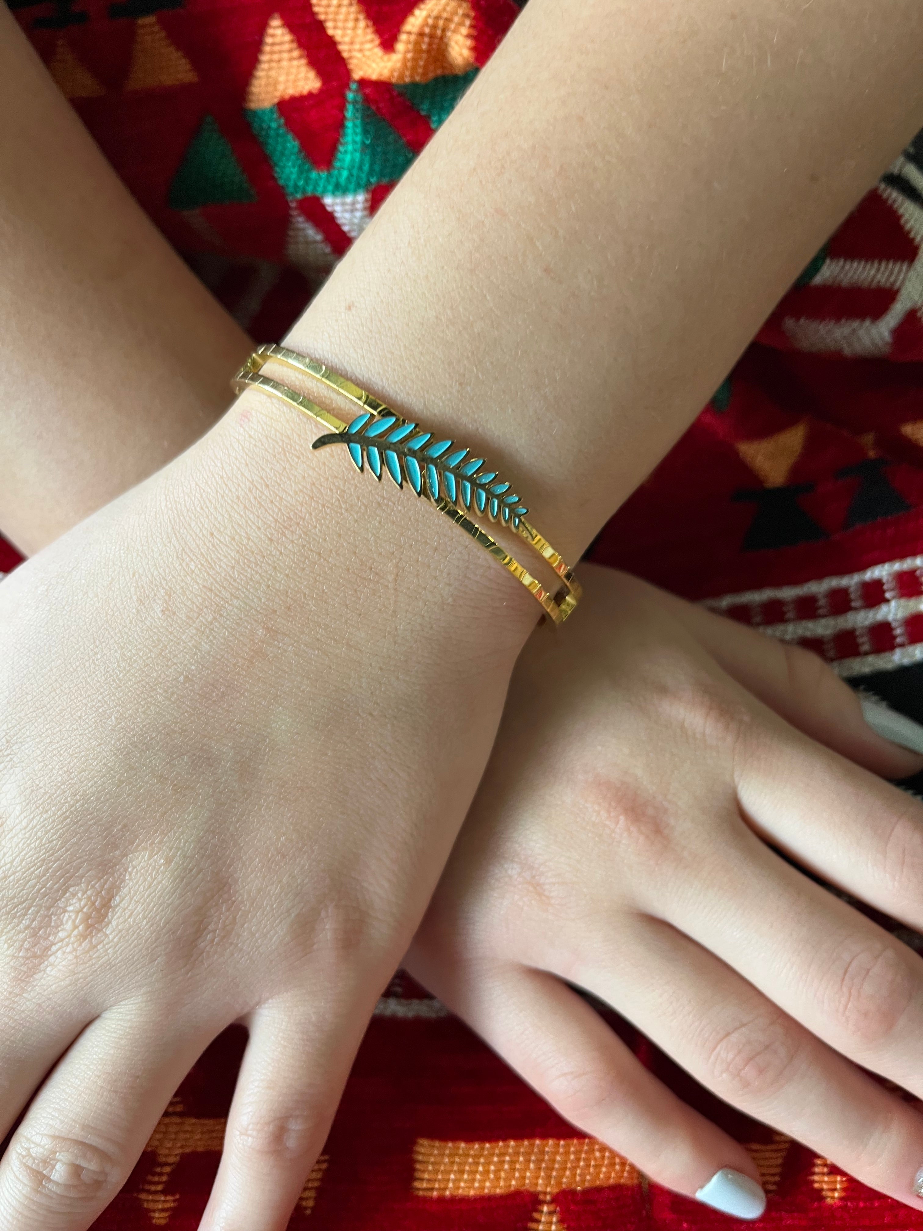 Stainless Steel Turquoise Branch Bracelet - SCBR8N19 - BUJIX