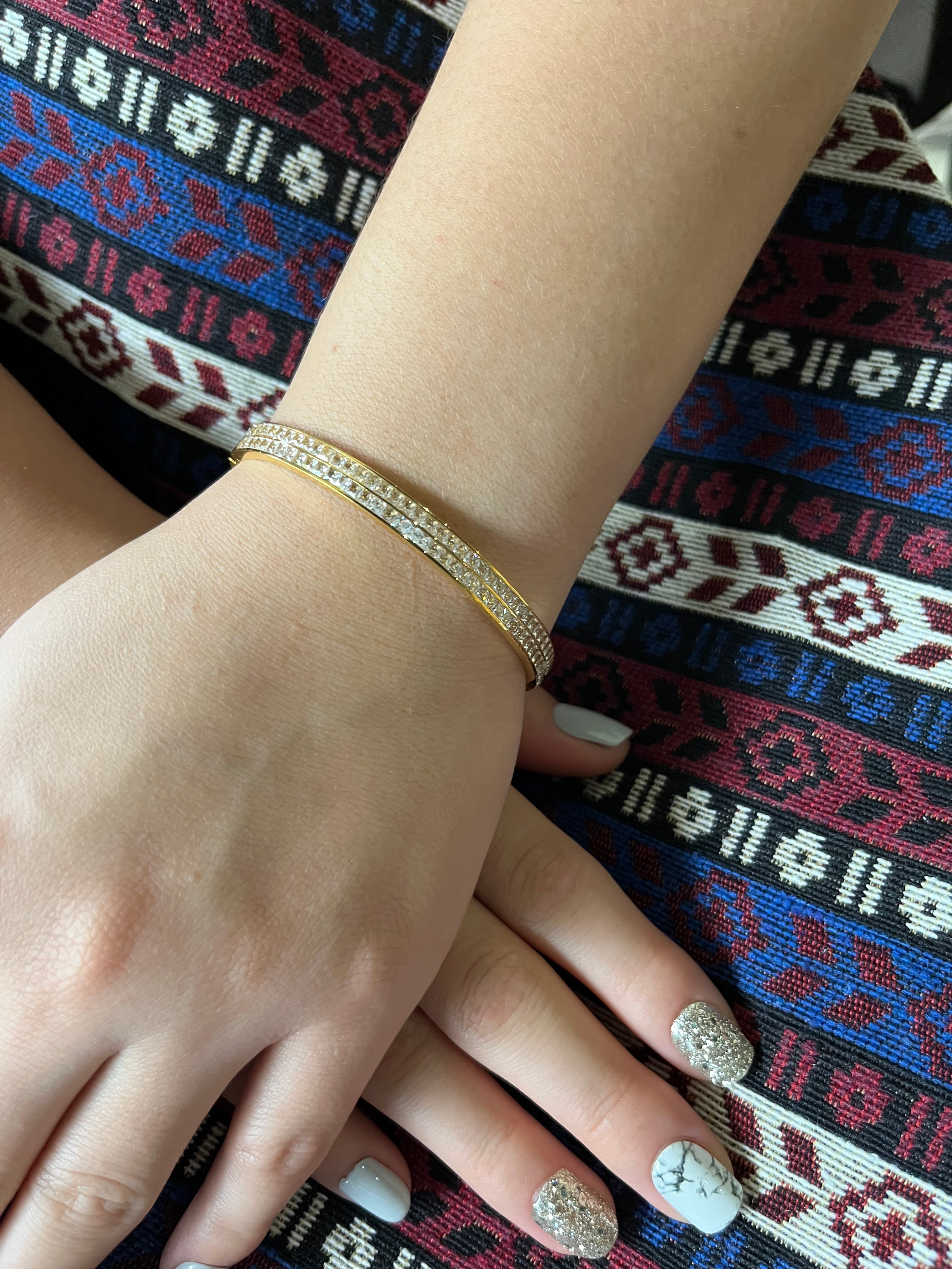 Stainless Steel Zircon Waterway Bracelet - SCBR8N20 - BUJIX