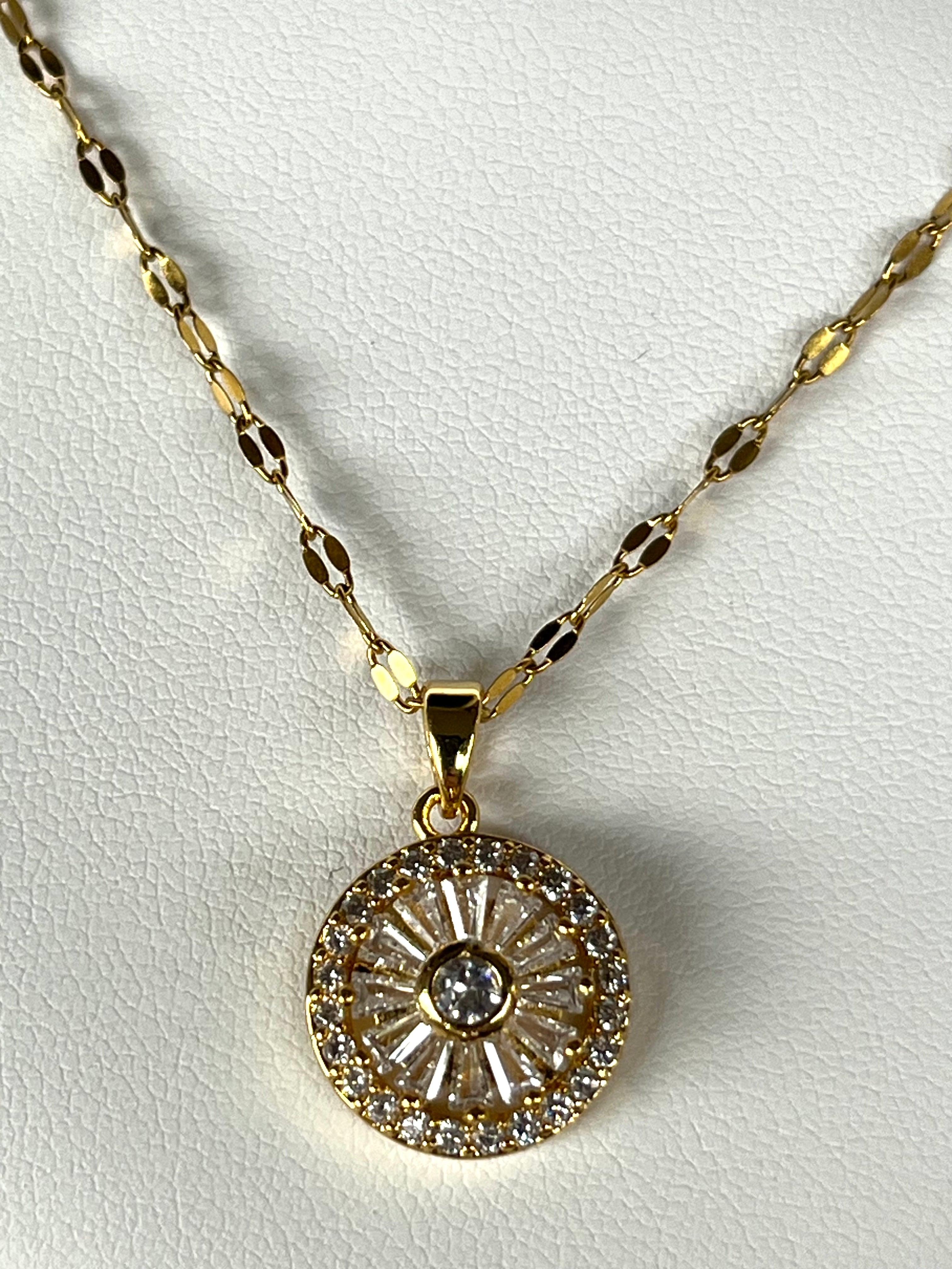 Stainless Steel Zircon Necklace - BUJIX