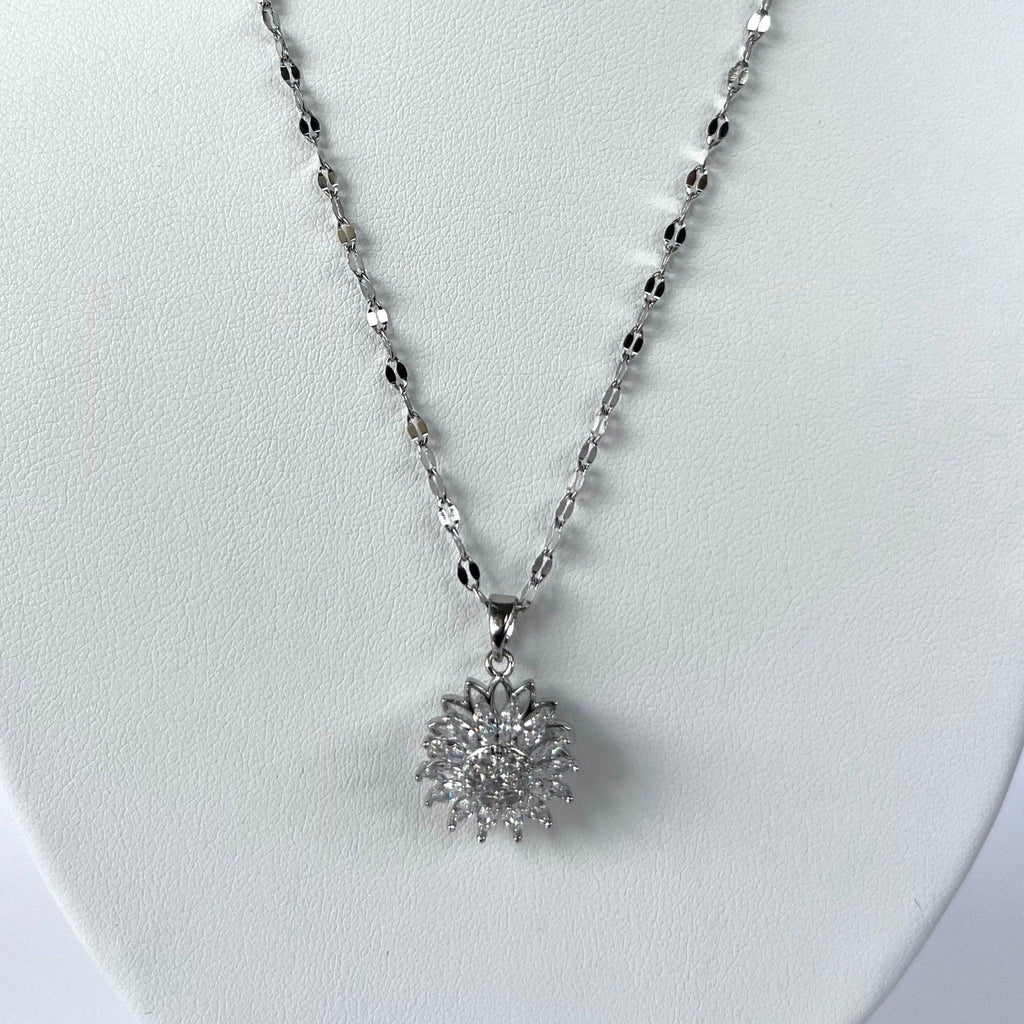 Stainless Steel Rotating Sunflower Necklace - BUJIX