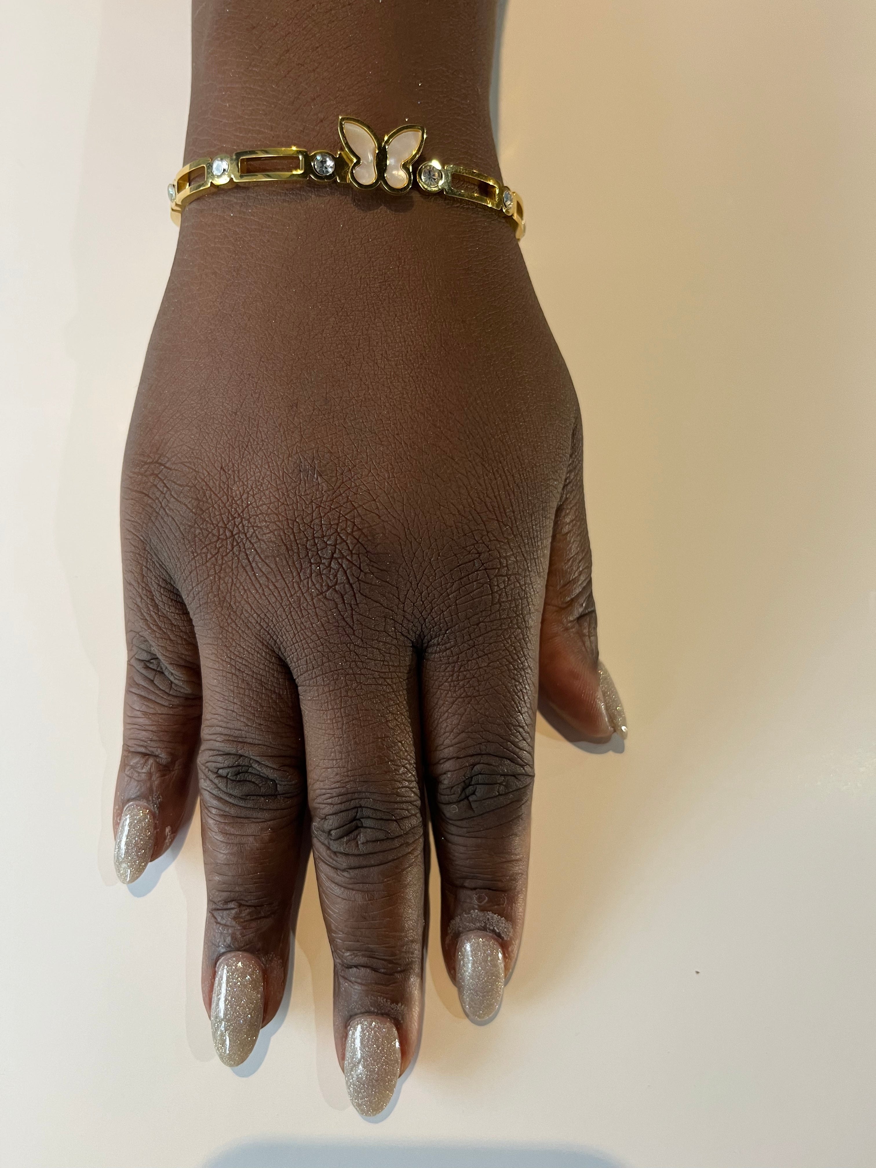 Stainless Steel Butterfly Bracelet - SCBR5N03 - BUJIX