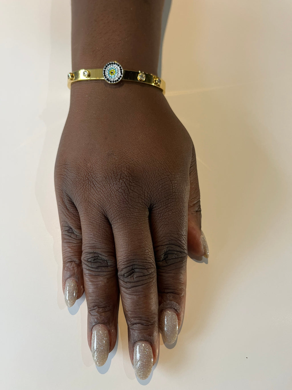 Stainless Steel Evil Eye Bracelet - SCBR5N04 - BUJIX