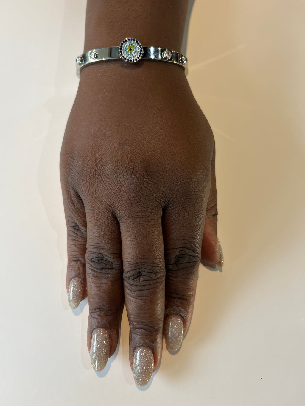 Stainless Steel Evil Eye Bracelet - SCBR5N04 - BUJIX