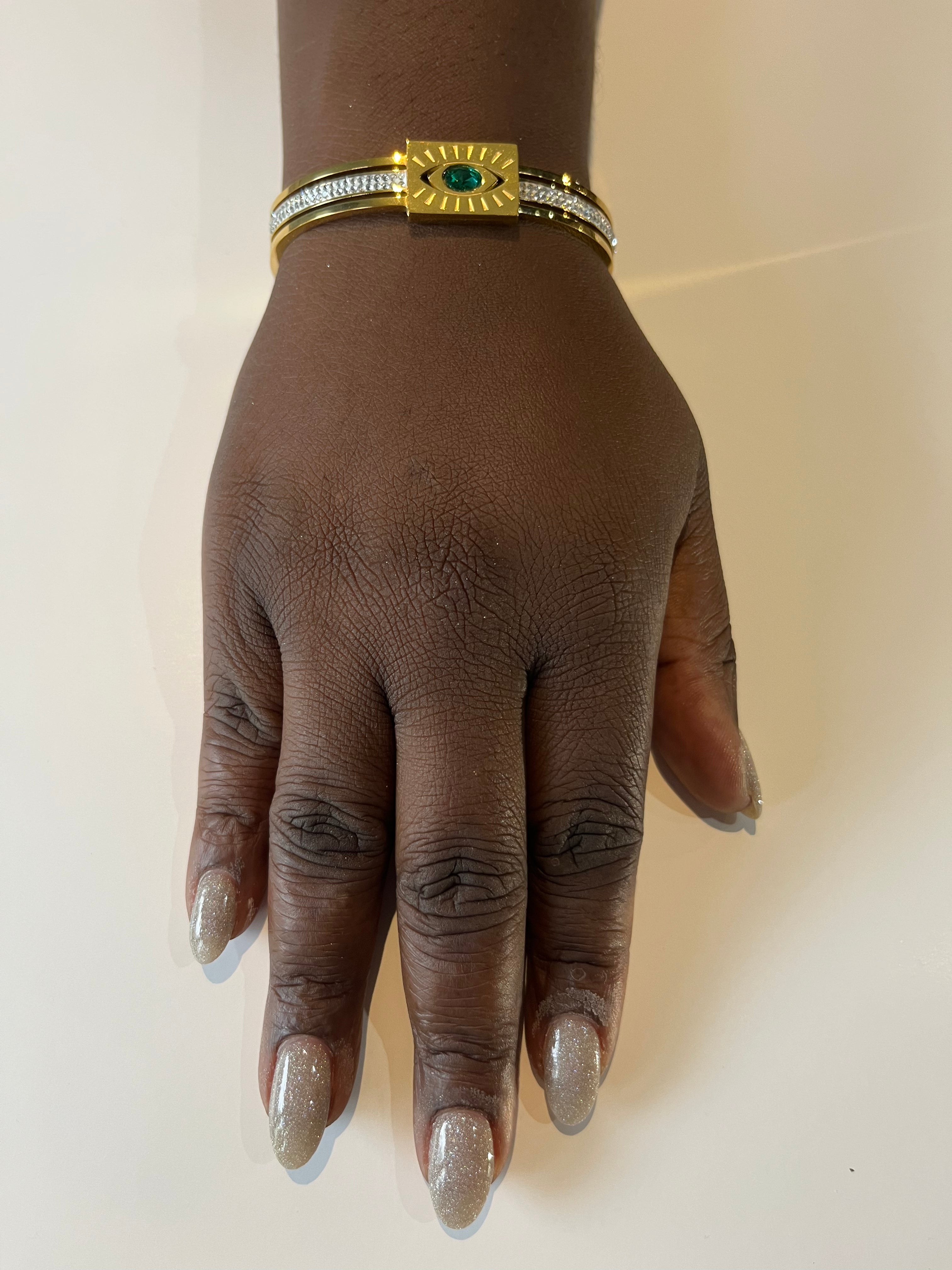 Stainless Steel Sunburst Bracelet - SCBR5N05 - BUJIX