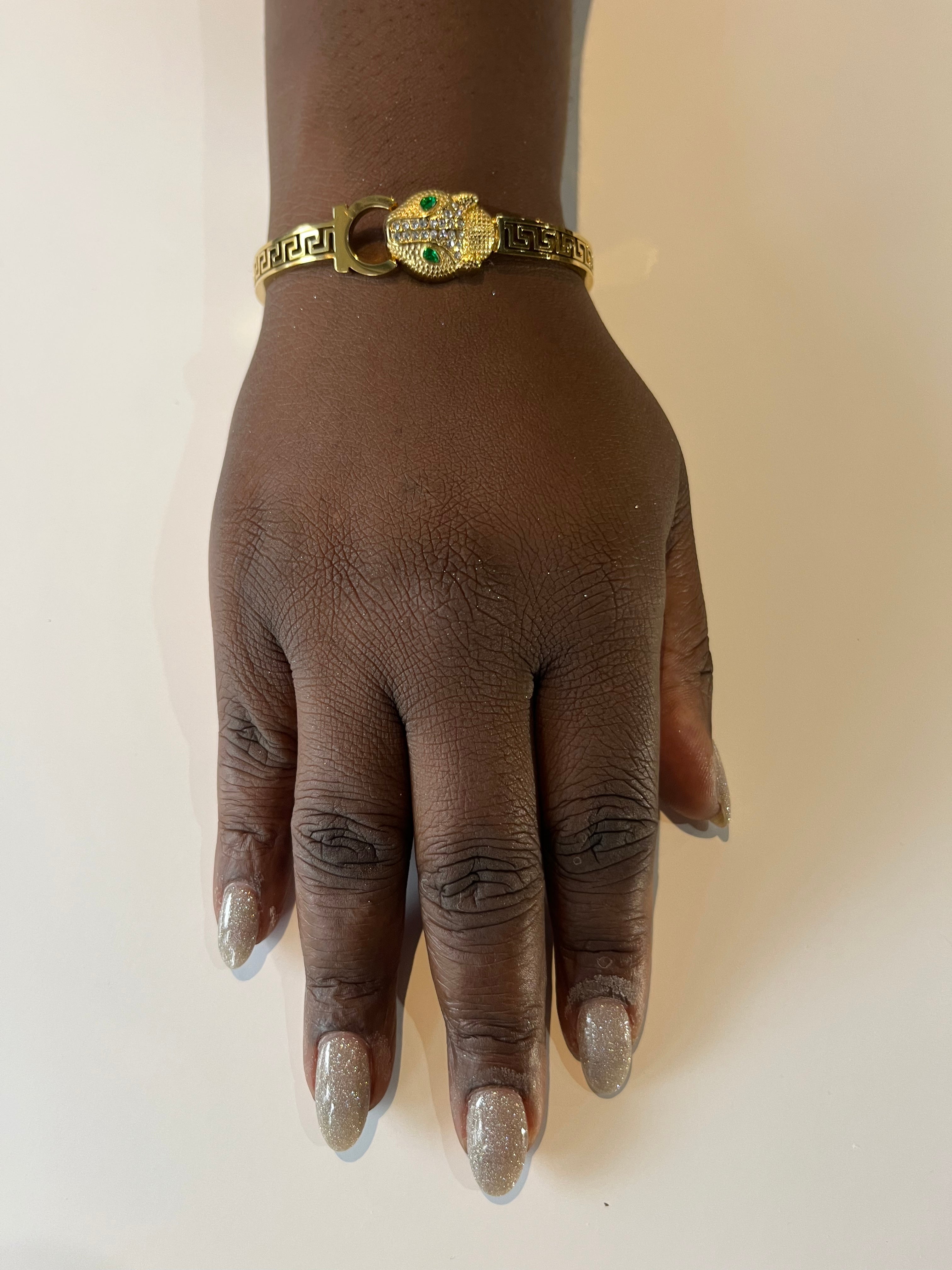 Stainless Steel Tiger Bracelet - SCBR5N08 - BUJIX