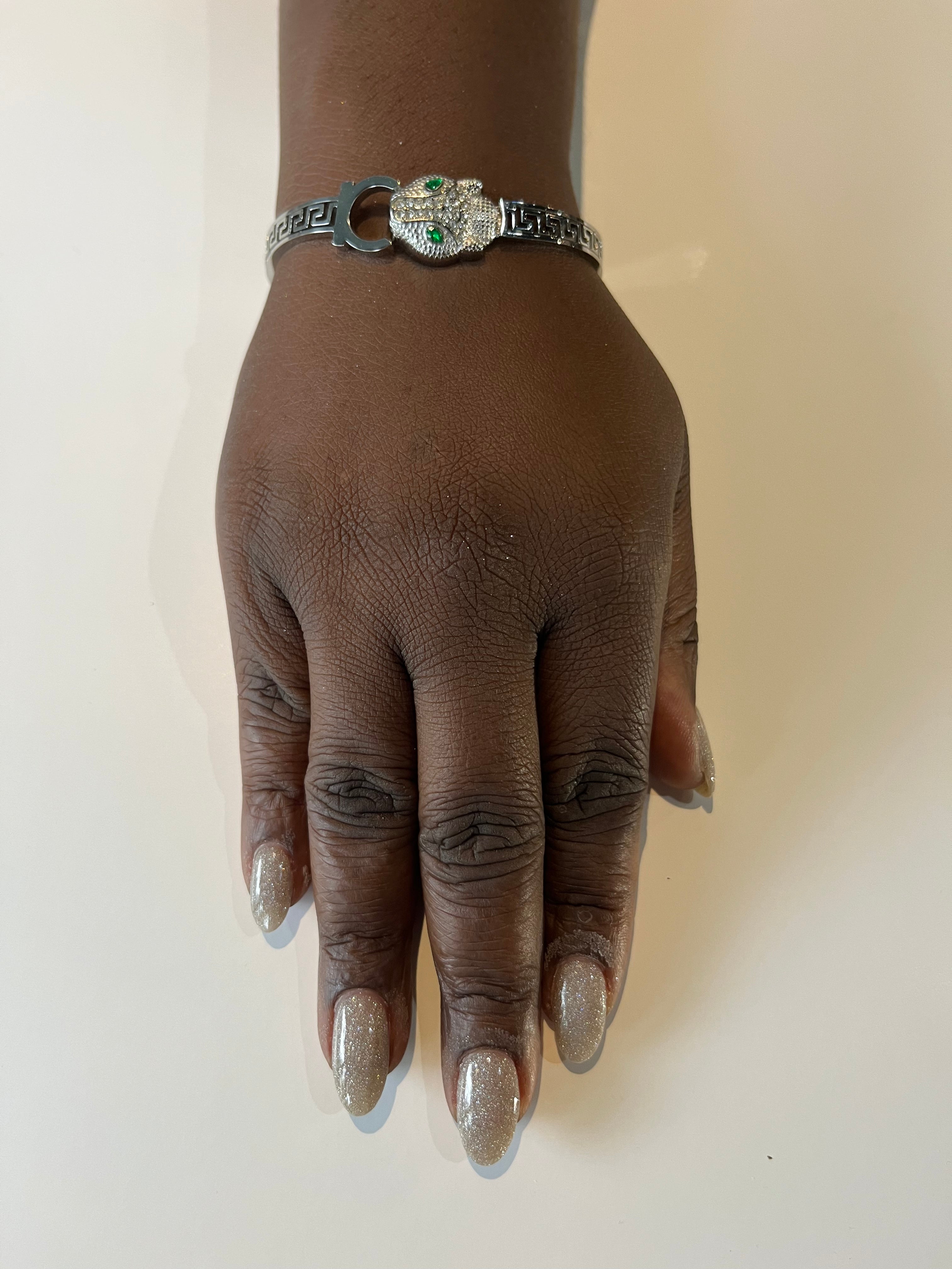 Stainless Steel Tiger Bracelet - SCBR5N08 - BUJIX