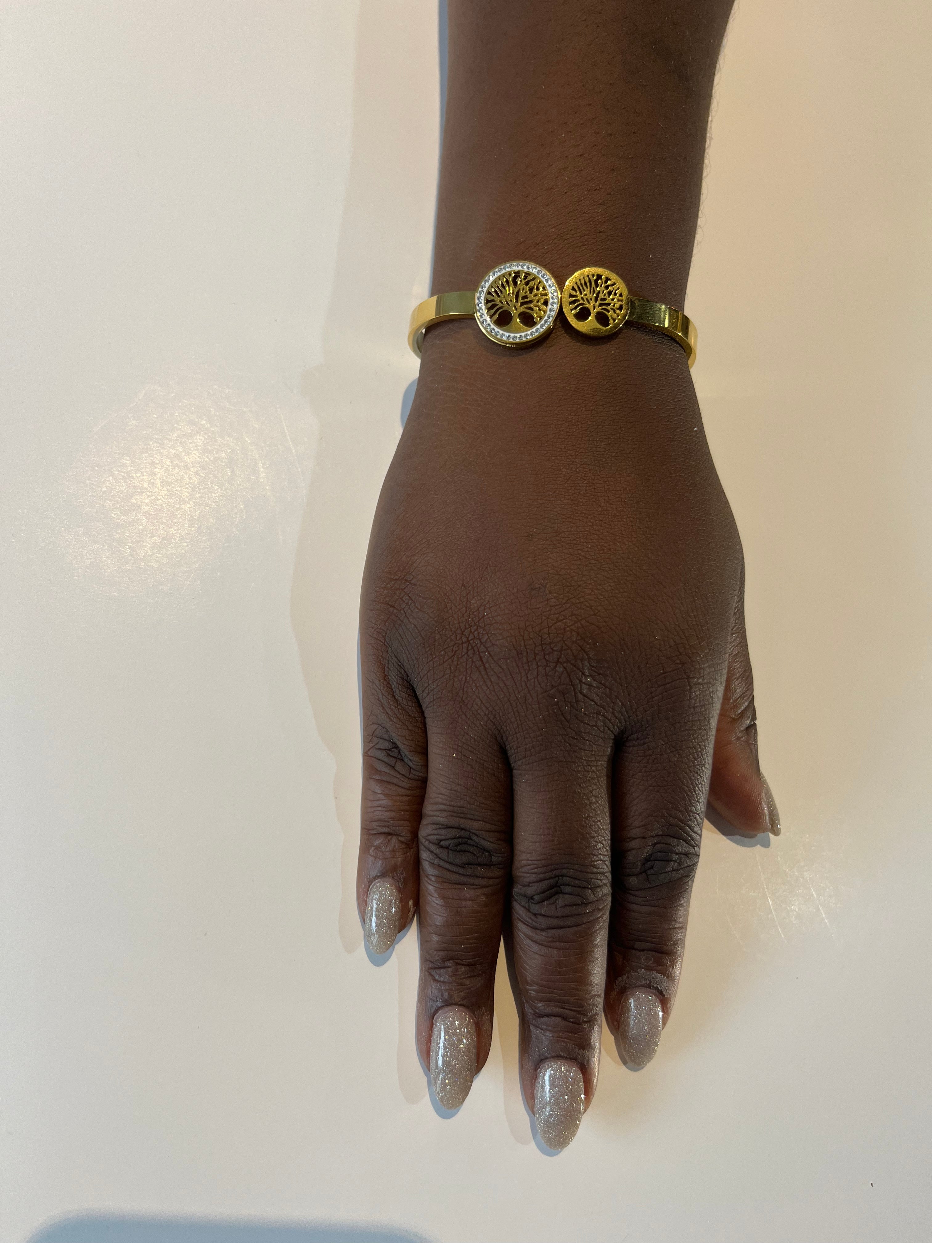 Stainless Steel Tree of Life Bracelet - SCBR7N03 - BUJIX