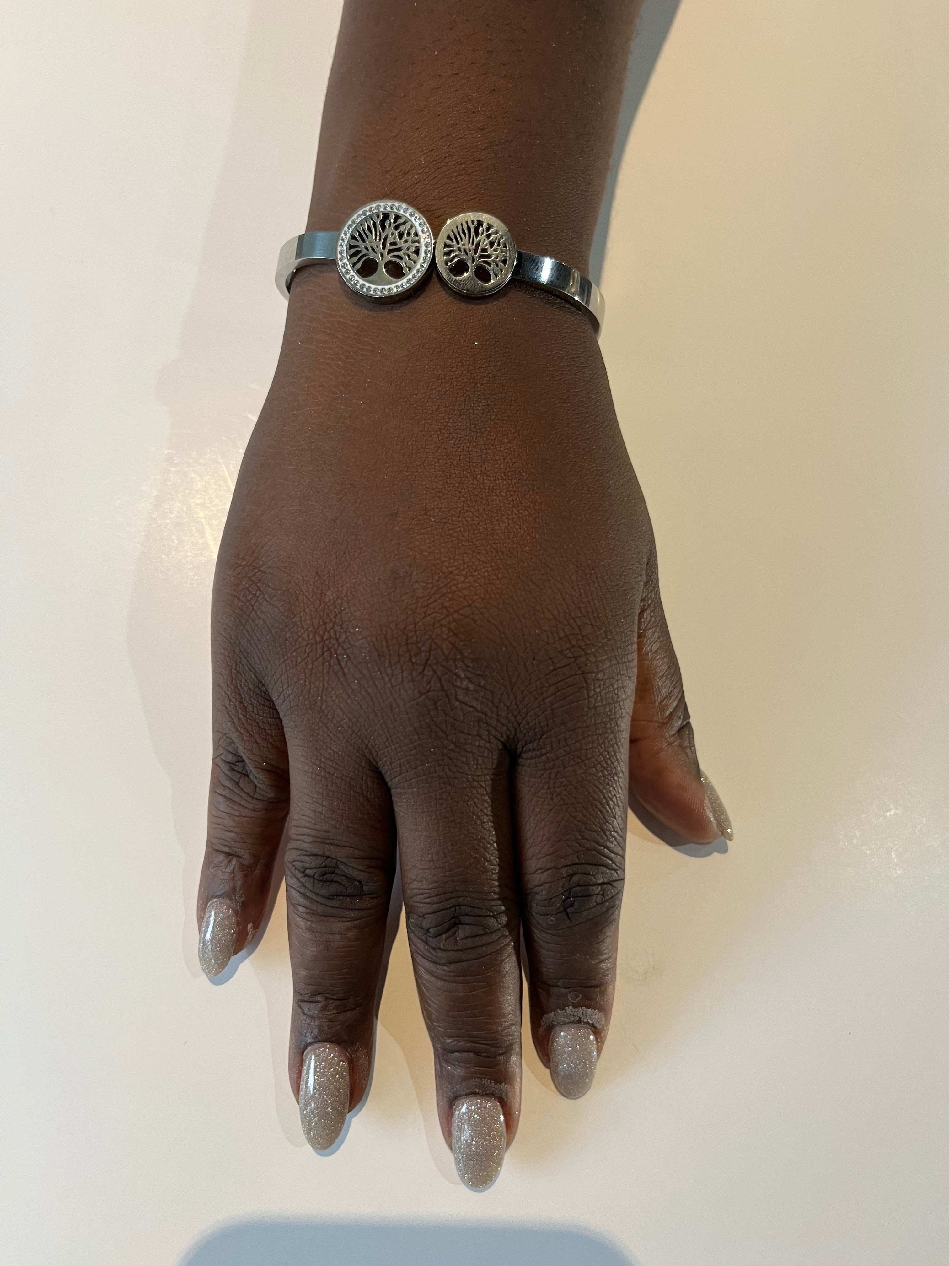 Stainless Steel Tree of Life Bracelet - SCBR7N03 - BUJIX