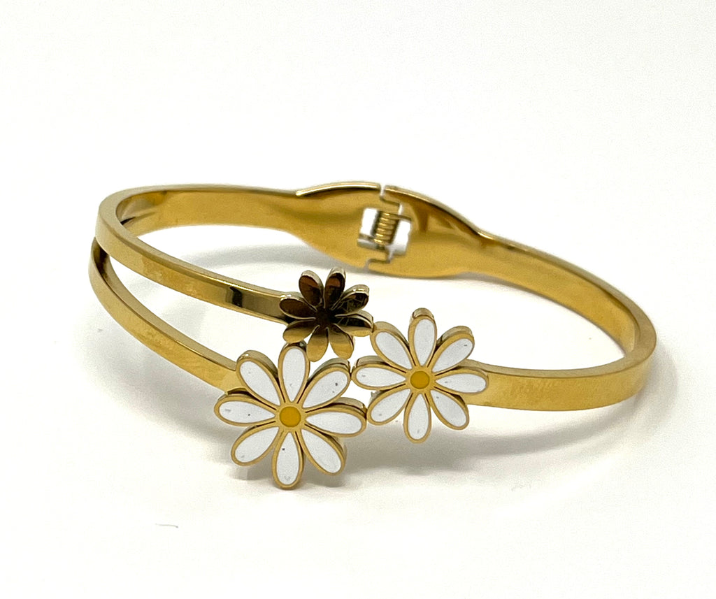 Stainless Steel Daisy Bracelet - SCBR1N3 - BUJIX