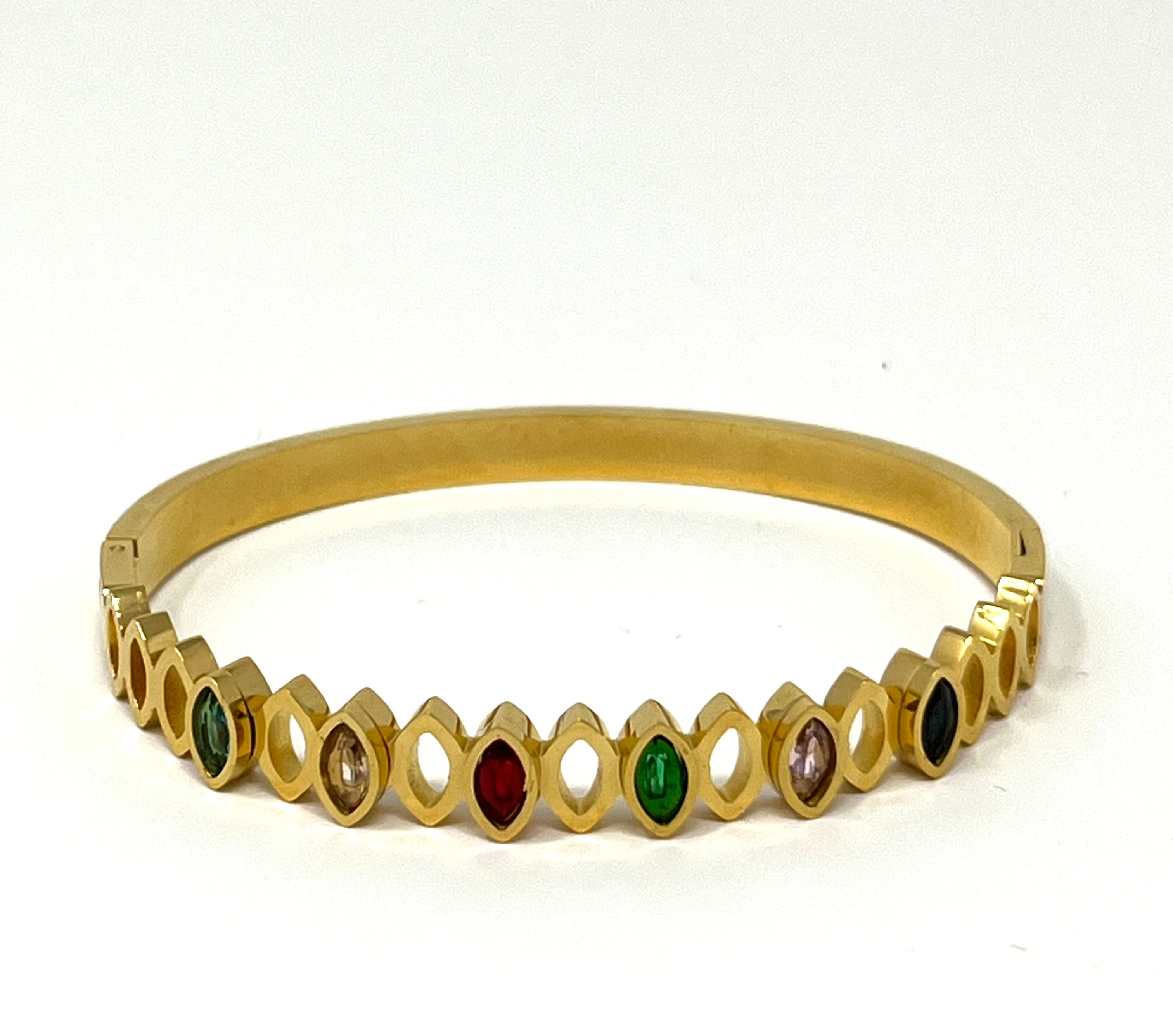 Stainless Steel Multi-Color Bangle Bracelet - SCBR1N7 - BUJIX