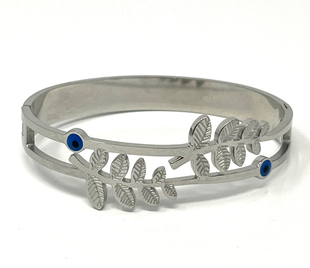 Stainless Steel Leaf Bracelet - SCBR2N11 - BUJIX