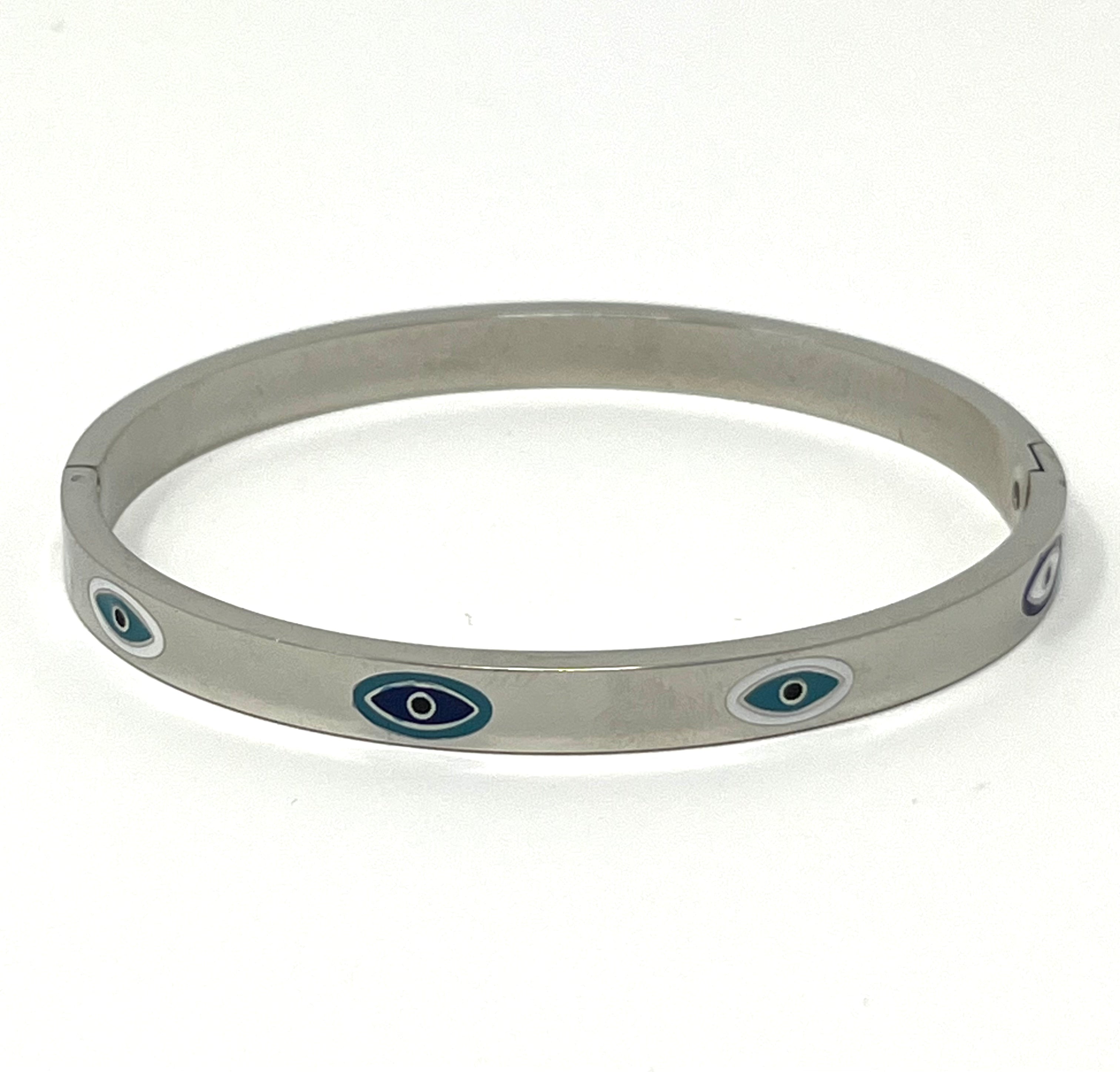 Stainless Steel Evil Eye Bracelet - SCBR3N03 - BUJIX