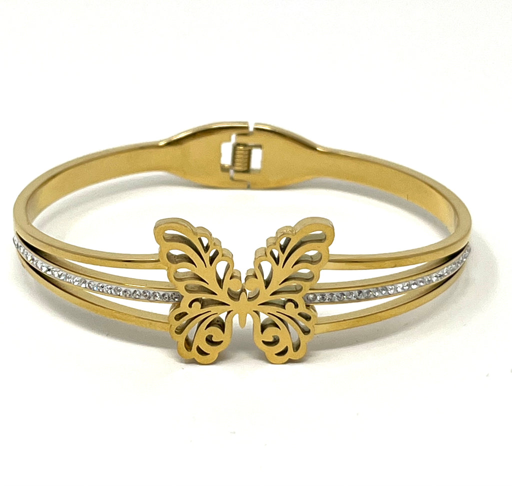 Stainless Steel Butterfly Bracelet - SCBR3N06 - BUJIX