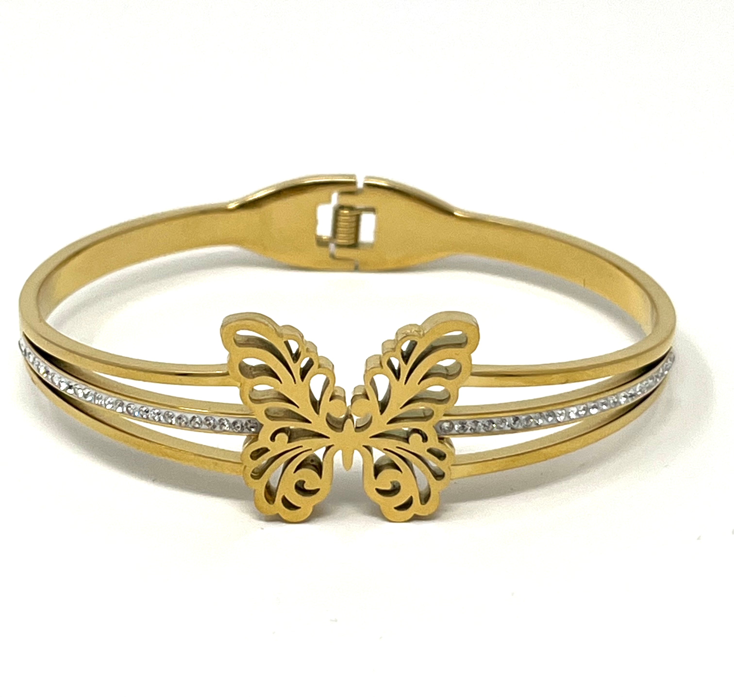 Stainless Steel Butterfly Bracelet - SCBR3N06 - BUJIX