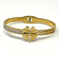 Stainless Steel Clover Bracelet - SCBR3N09 - BUJIX