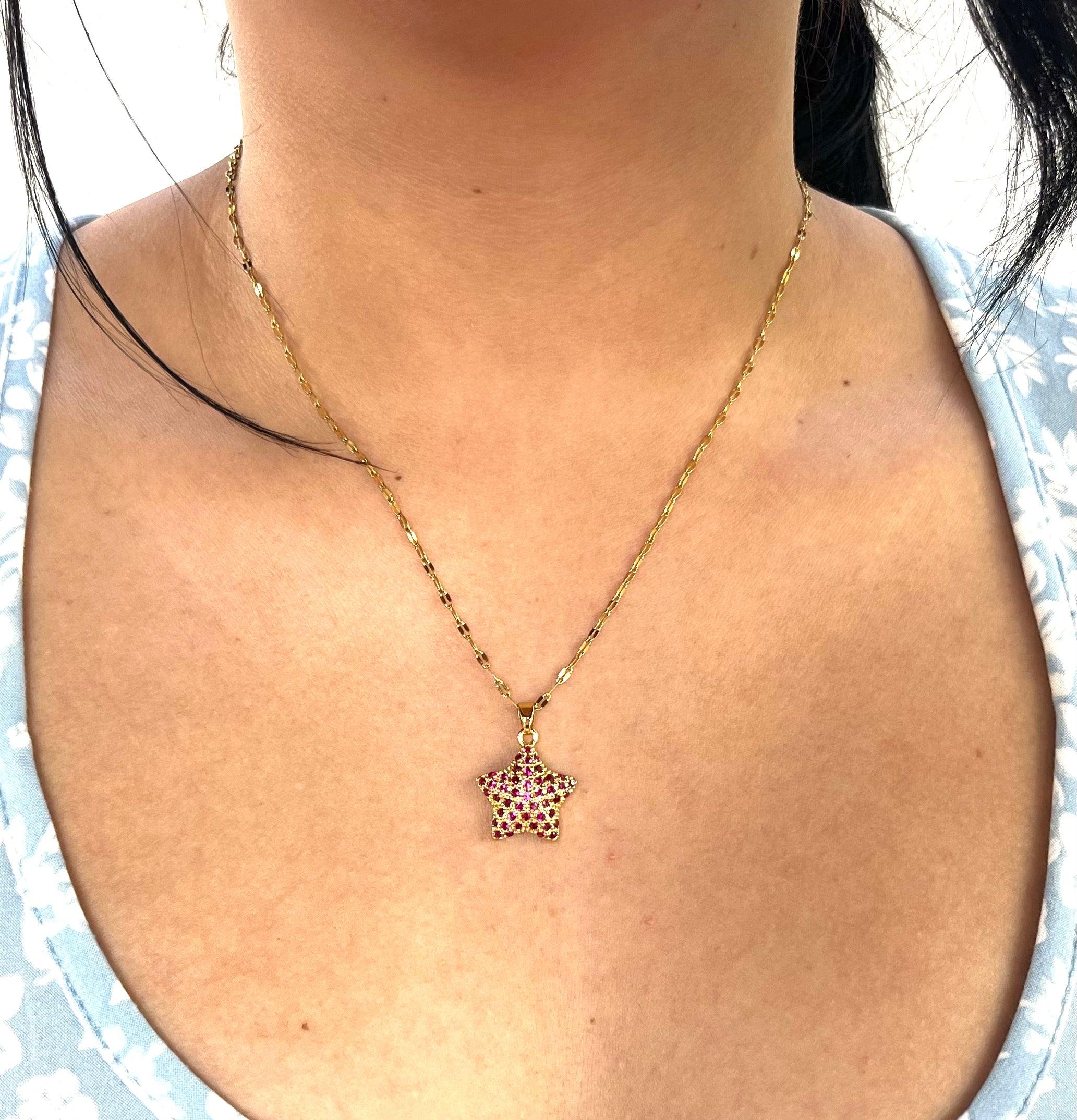 Stainless Steel Star Pendant Necklace - SNB013 - BUJIX