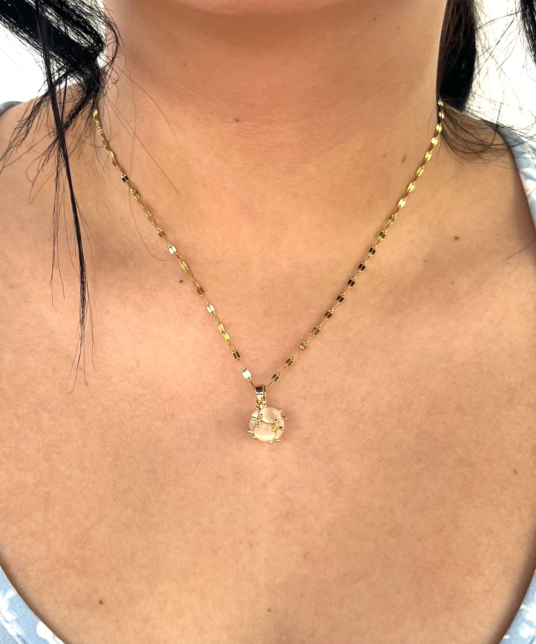 Stainless Steel Pearl Pendant Necklace - SNC013 - BUJIX