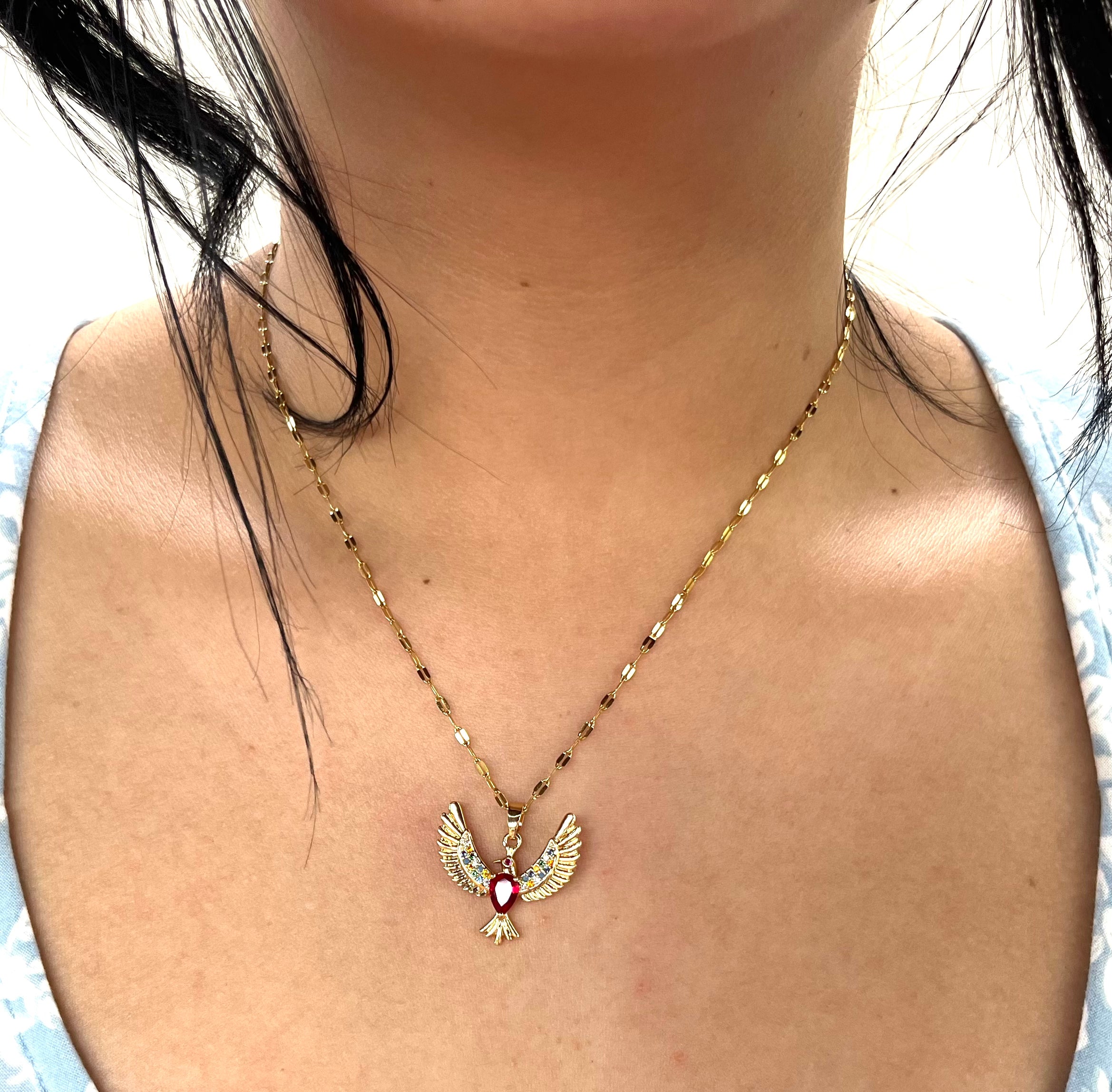 Stainless Steel Phoenix Pendant Necklace - SNC018 - BUJIX