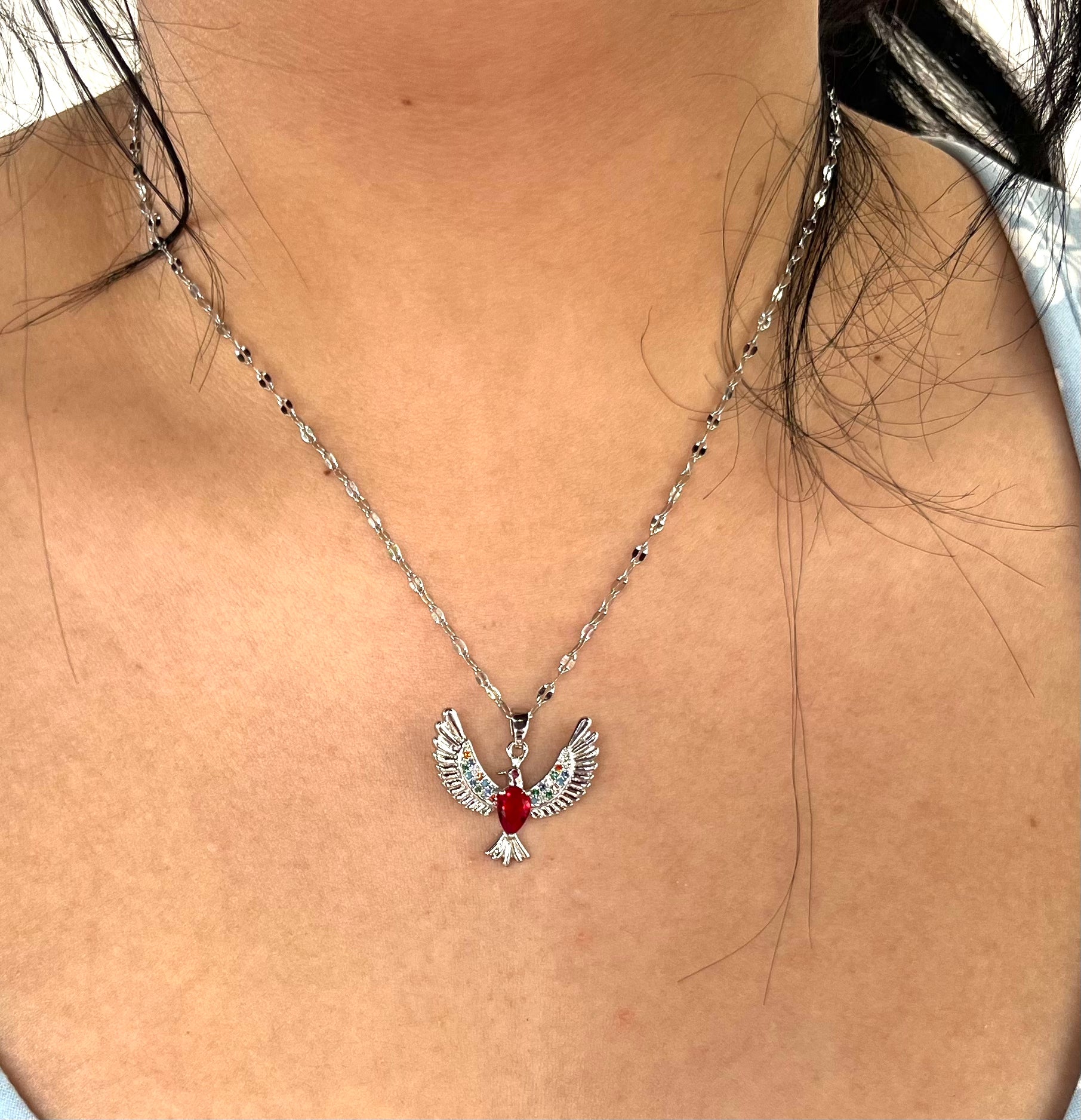 Stainless Steel Phoenix Pendant Necklace - SNC018 - BUJIX