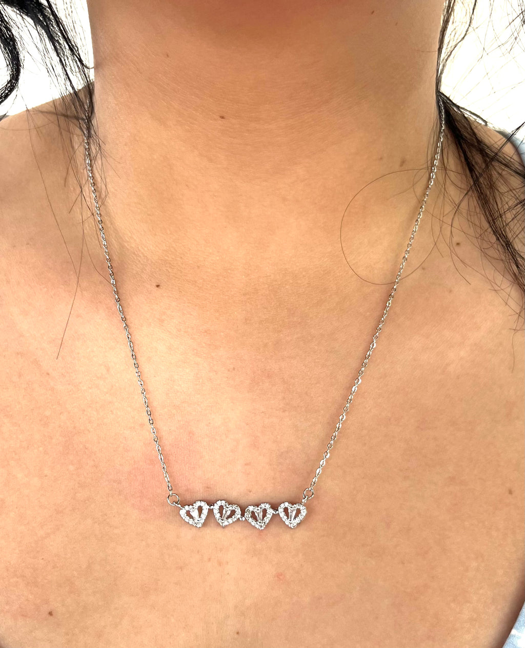 Stainless Steel Heart Shaped Pendant Necklace - SND011 - BUJIX