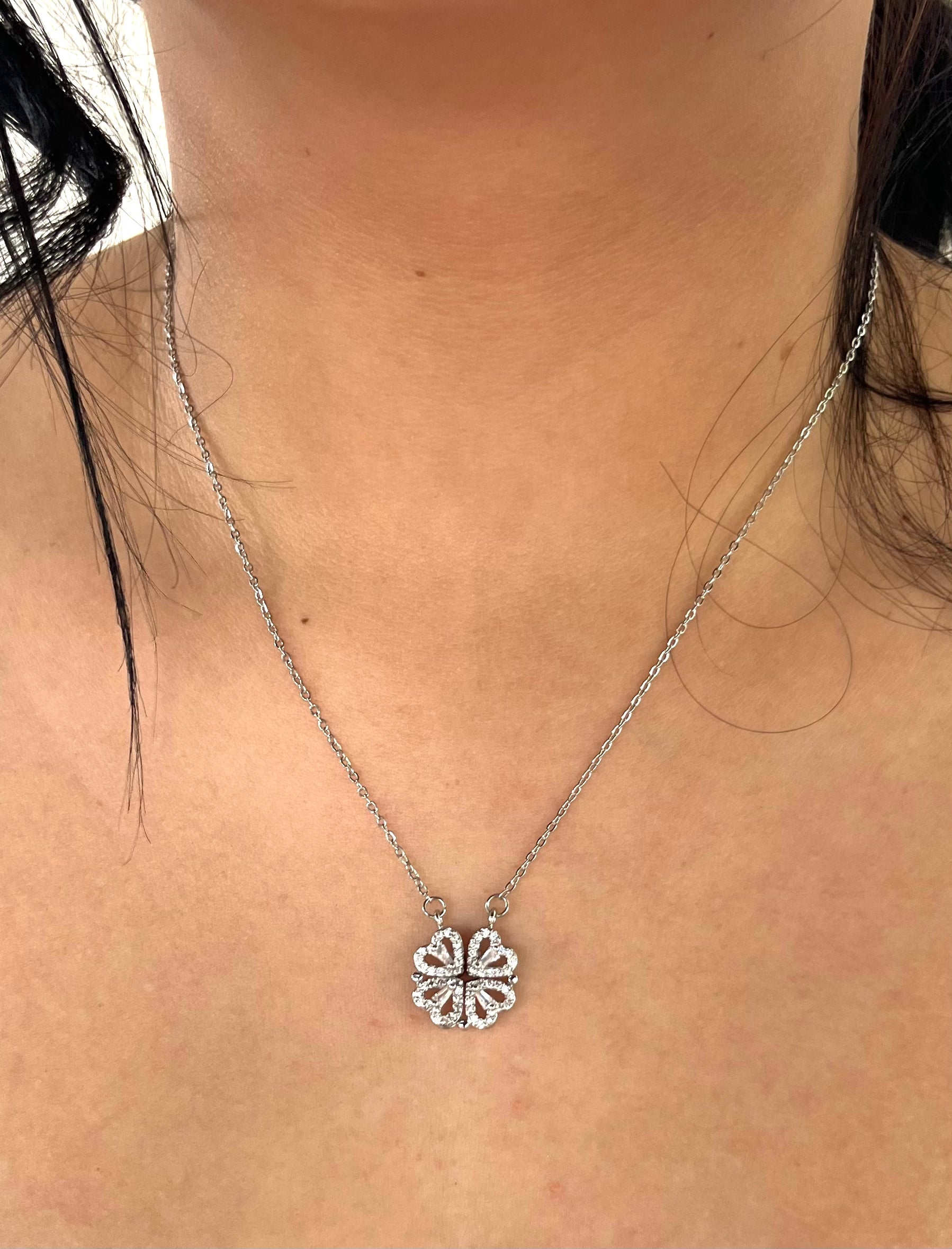 Stainless Steel Heart Shaped Pendant Necklace - SND011 - BUJIX