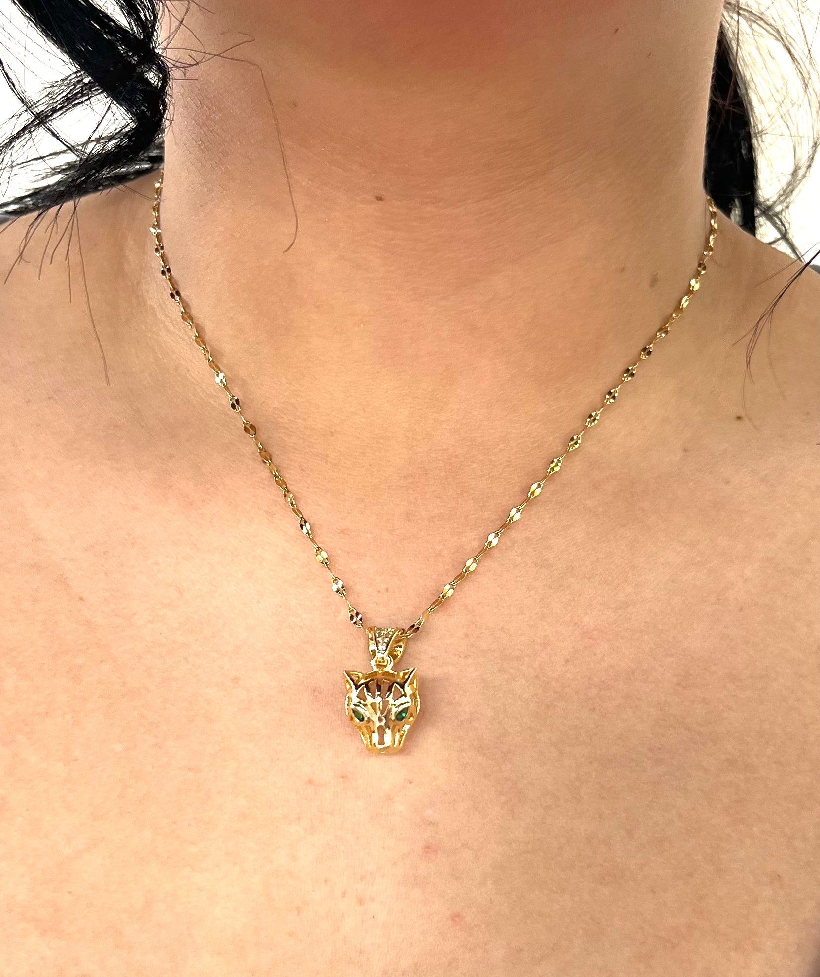 Stainless Steel Tiger Pendant Necklace - SND013 - BUJIX