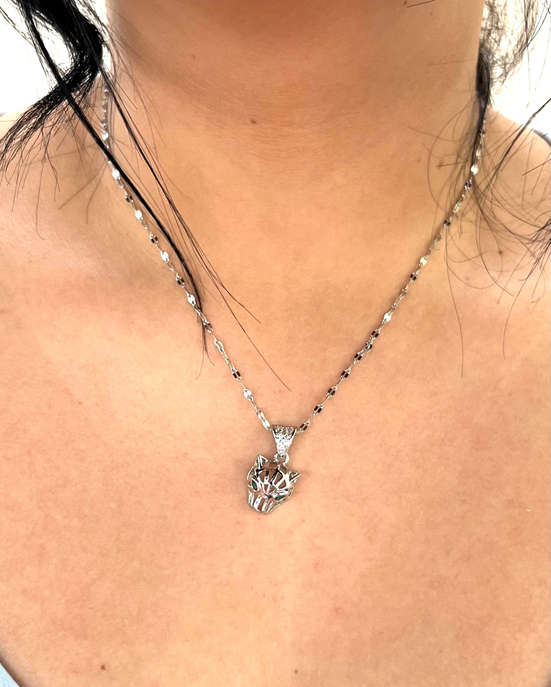 Stainless Steel Tiger Pendant Necklace - SND013 - BUJIX