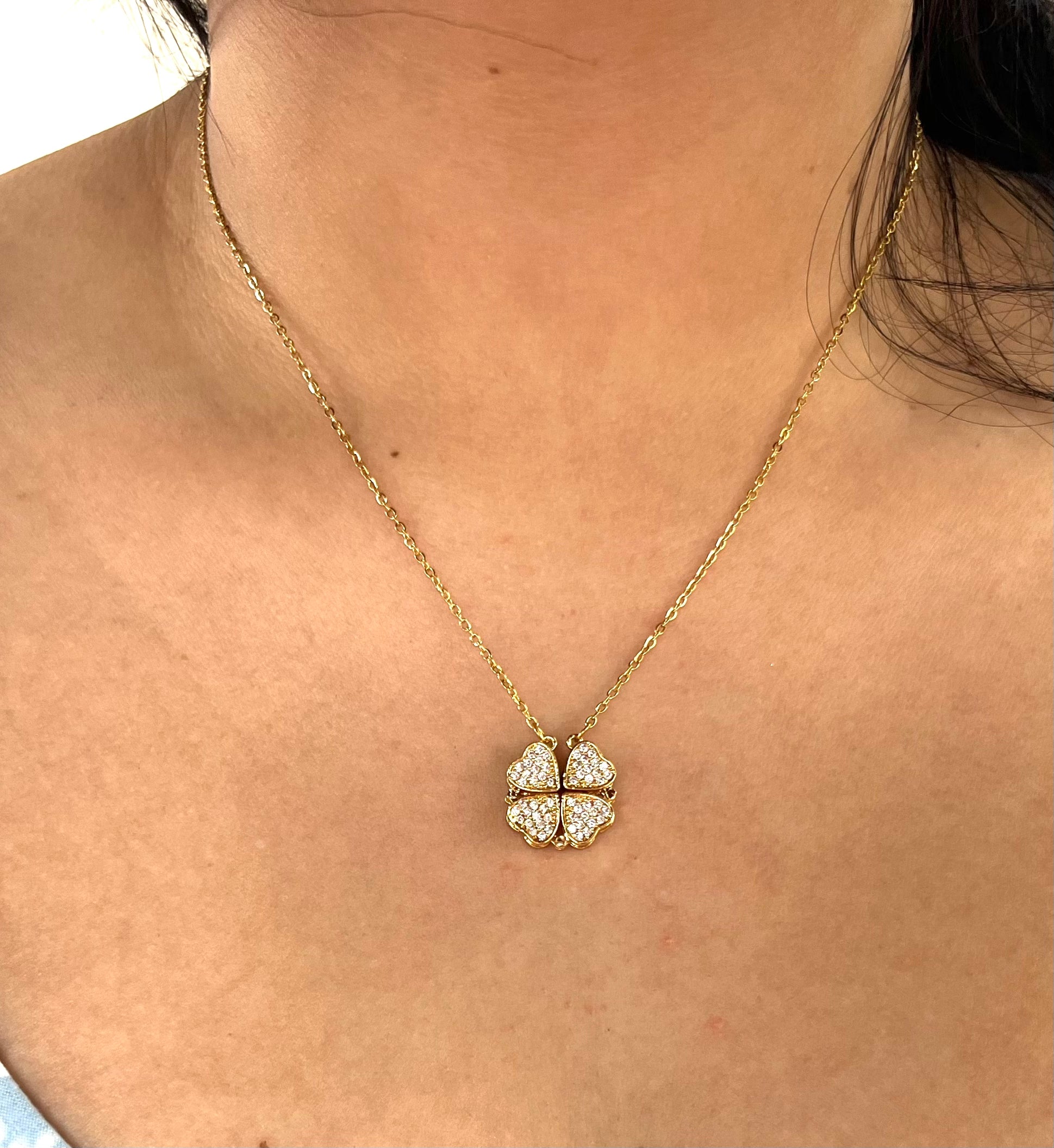 Stainless Steel Heart Shaped Pendant Necklace - SND009 - BUJIX