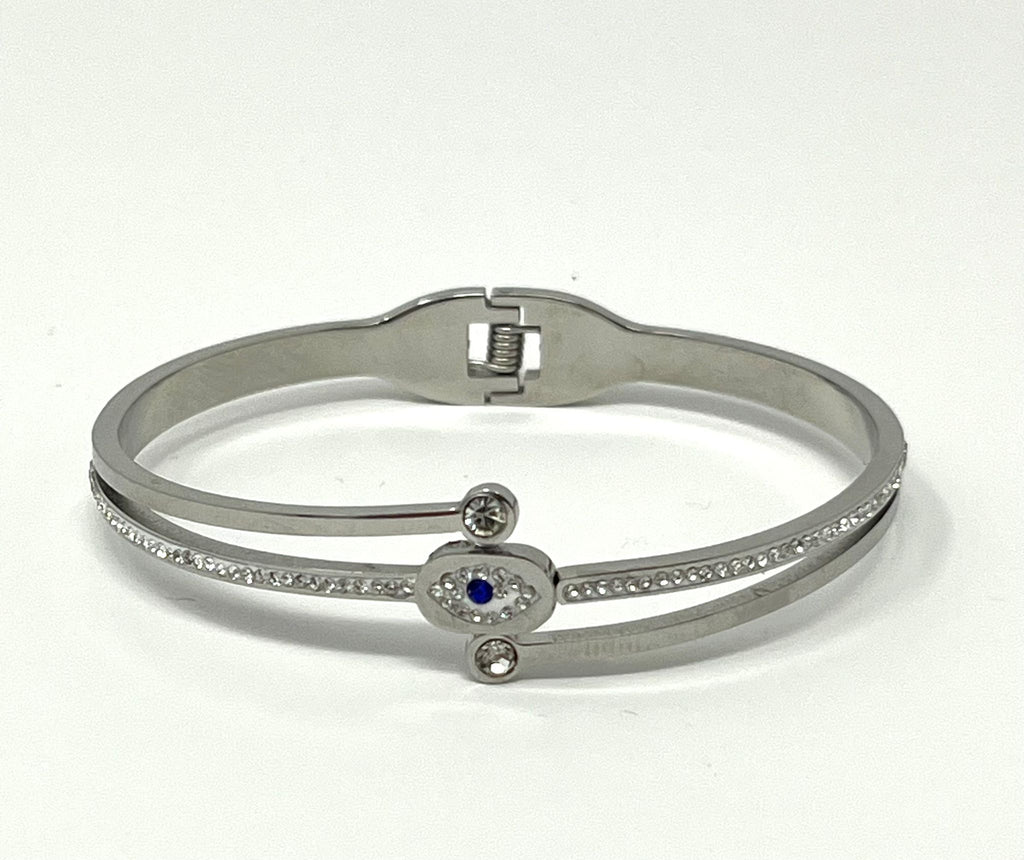 Stainless Steel Evil Eye Bracelet - SCBR1N5 - BUJIX