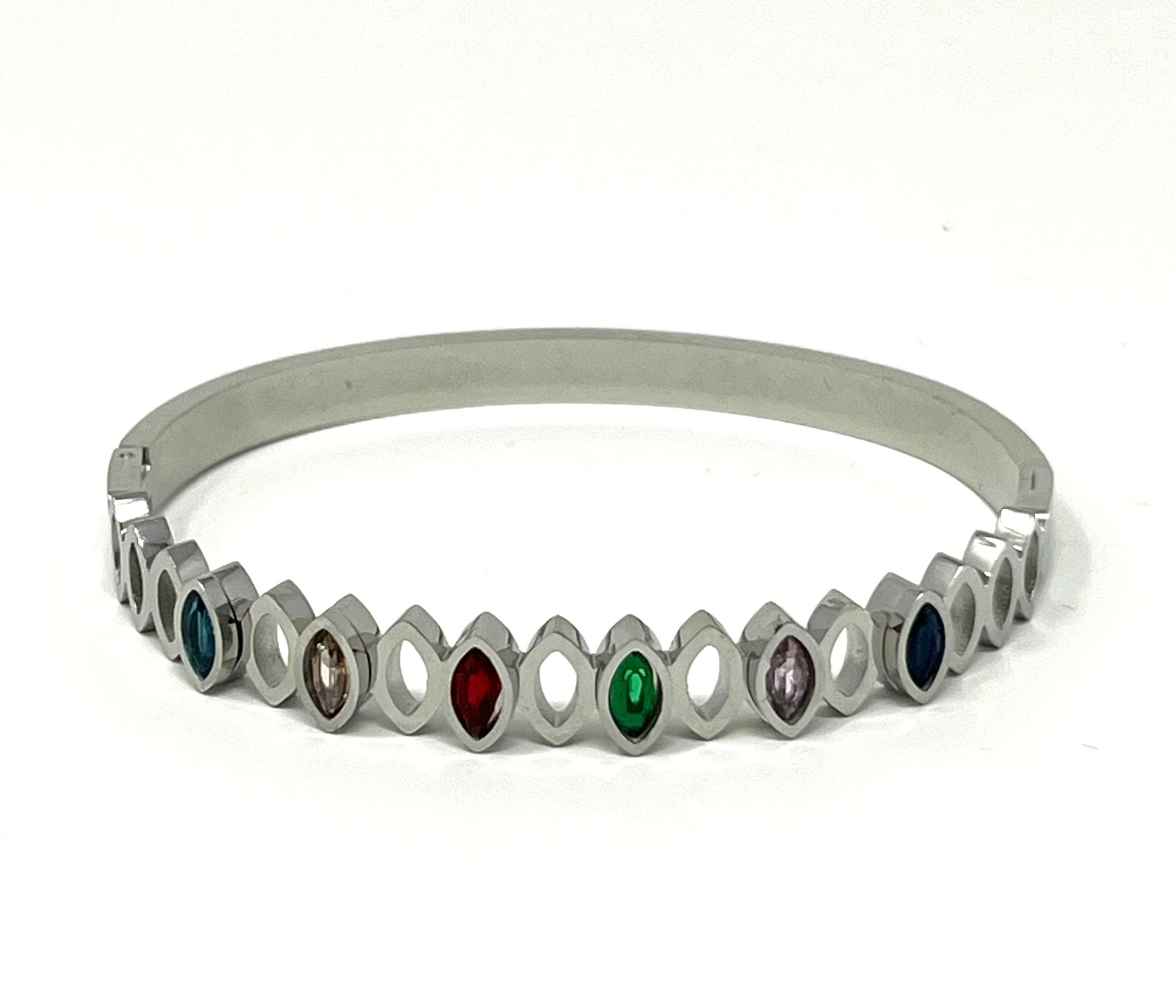 Stainless Steel Multi-Color Bangle Bracelet - SCBR1N7 - BUJIX