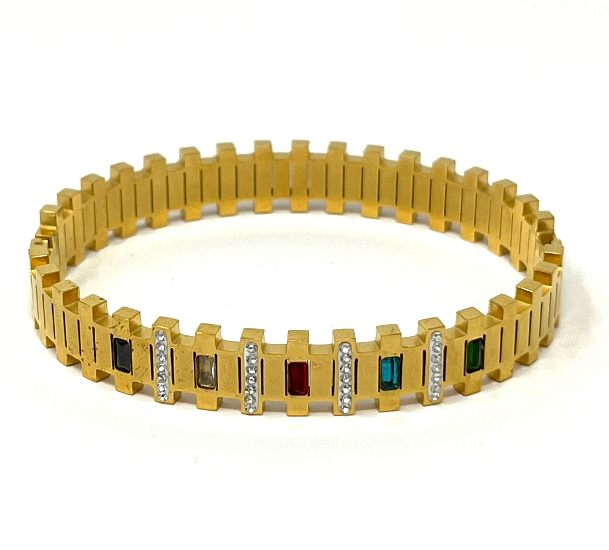 Stainless Steel Colorful Bangle Bracelet - SCBR1N10 - BUJIX