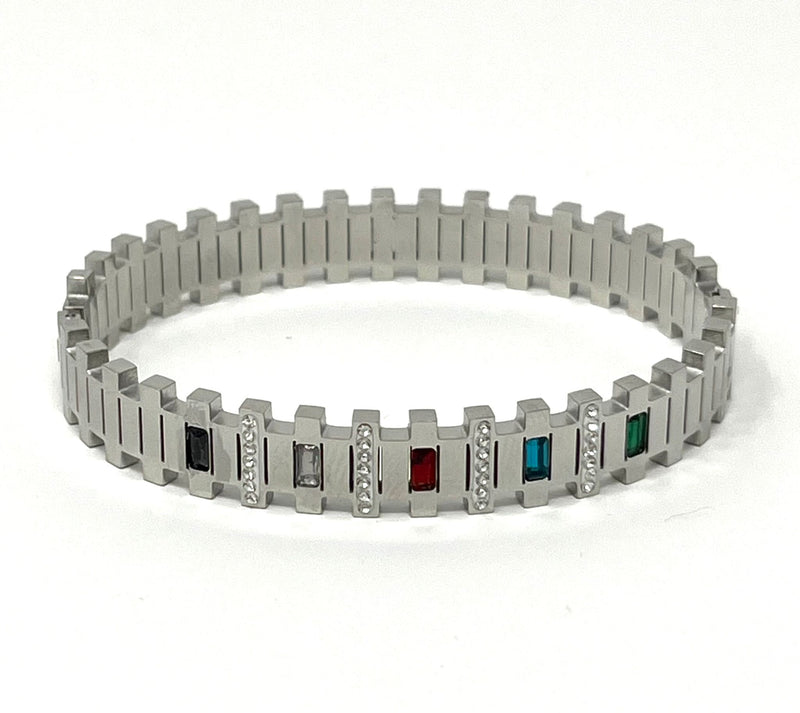 Stainless Steel Colorful Bangle Bracelet - SCBR1N10 - BUJIX