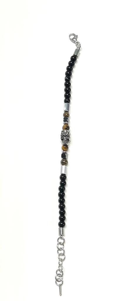 Stainless Steel Skull Beaded Bracelet for Men - SBFMM3 - BUJIX