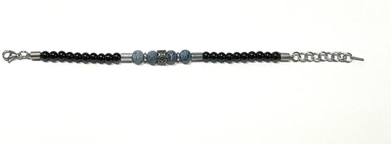 Stainless Steel Turquoise Beaded Bracelet for Men - SBFMM4 - BUJIX