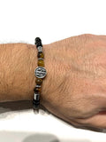 Stainless Steel Anchor & Sun Beaded Bracelet for Men - SBFMM2 - BUJIX