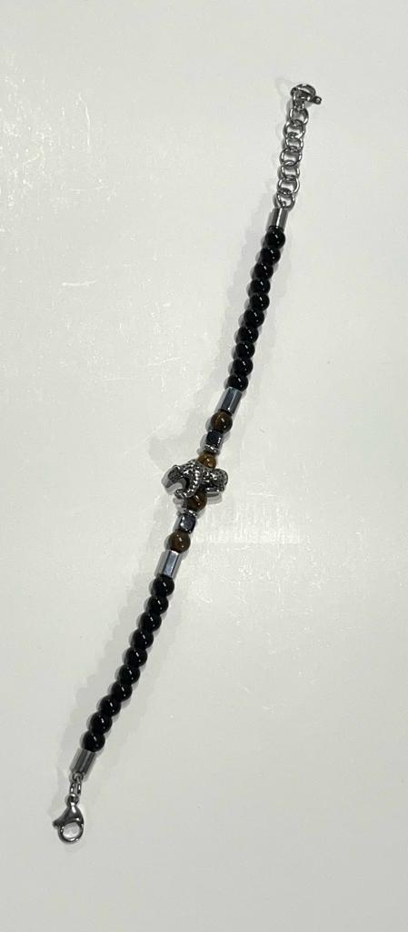 Stainless Steel Tiger Beaded Bracelet for Men - SBFMM5 - BUJIX