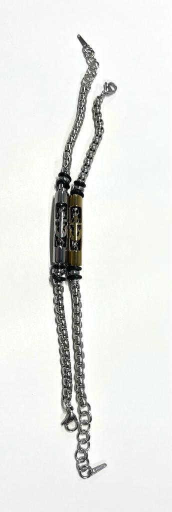 Braided Stainless Steel Anchor Bracelet for Men - SBFMP4 - BUJIX